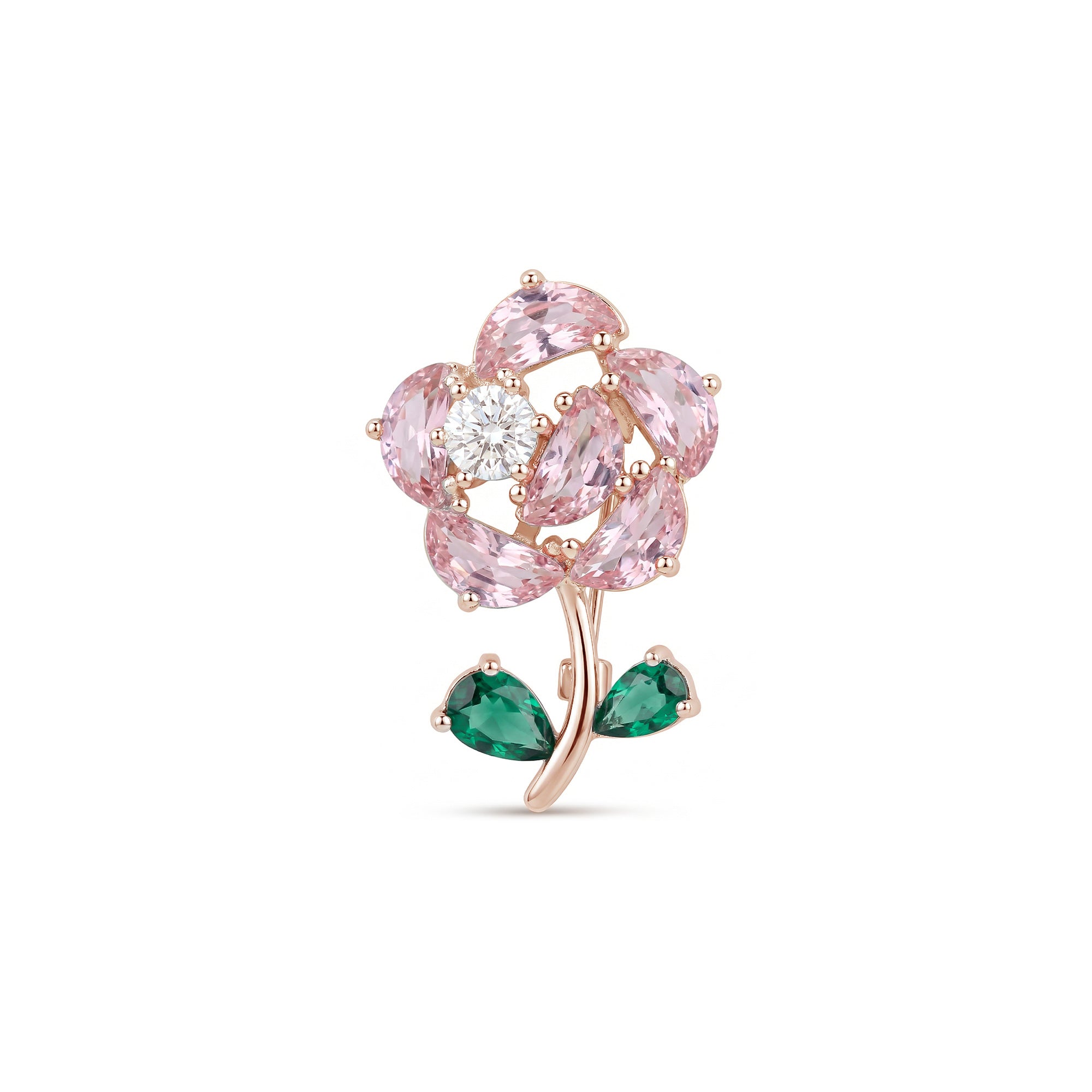Rose Bloom Silver Brooch