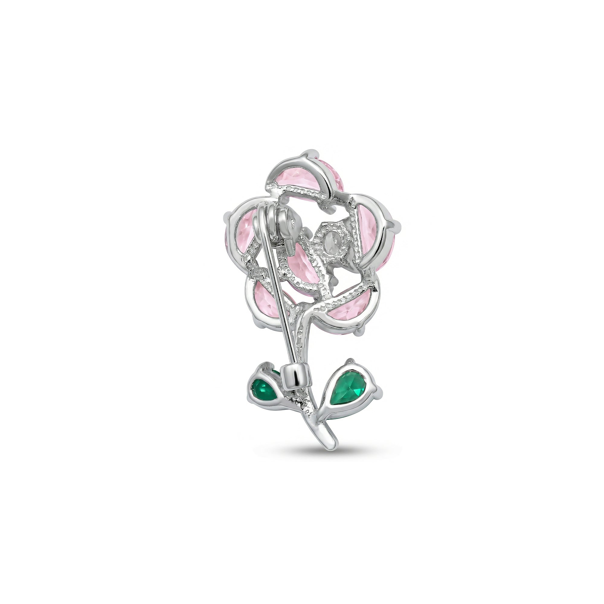 Rose Bloom Silver Brooch