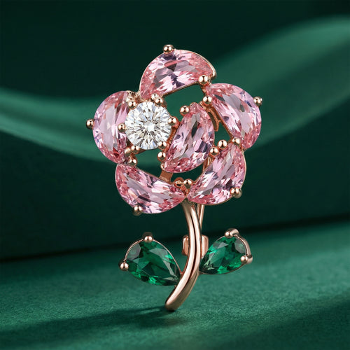 Rose Bloom Silver Brooch