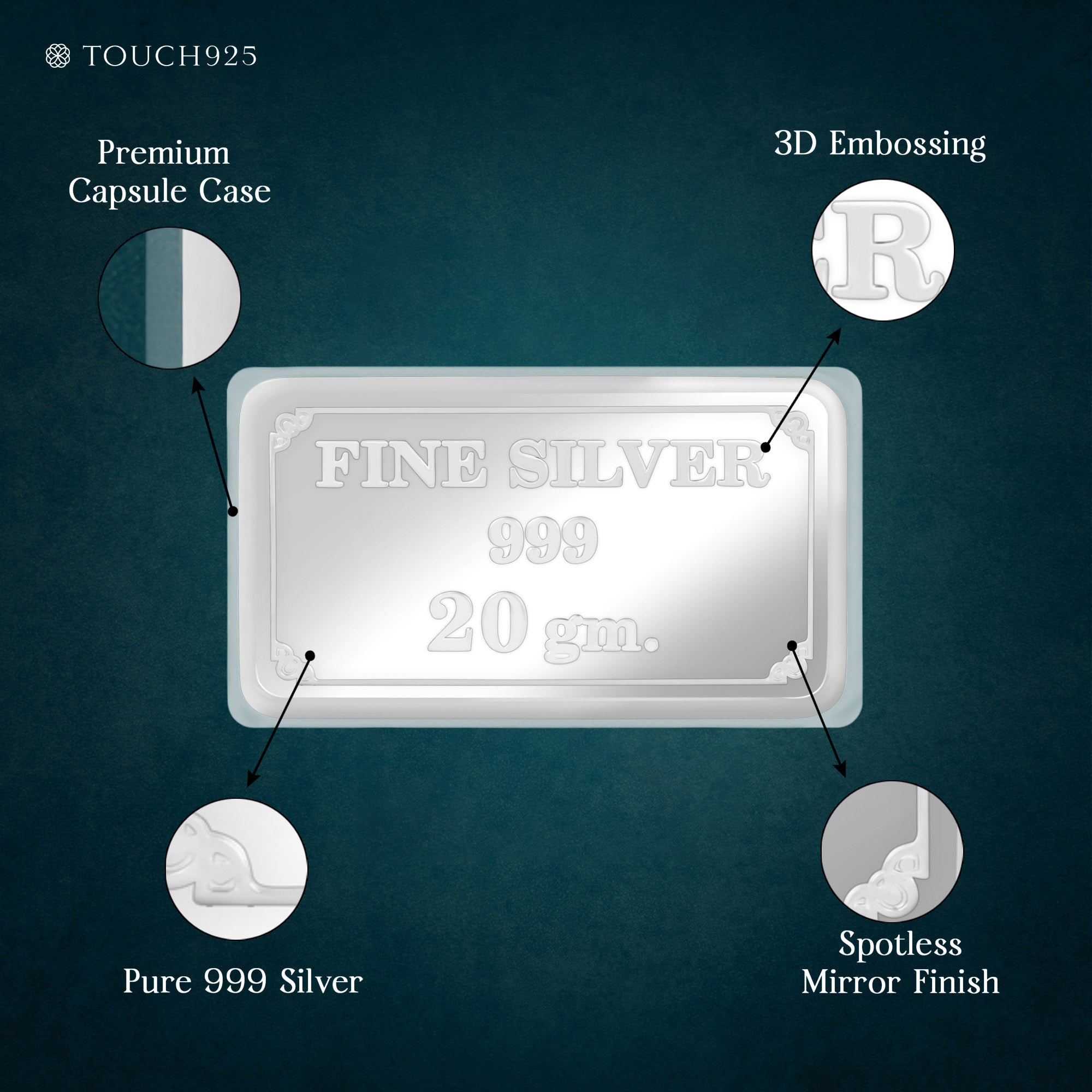 999 Silver 20g Ganesh and Laxmi Bar