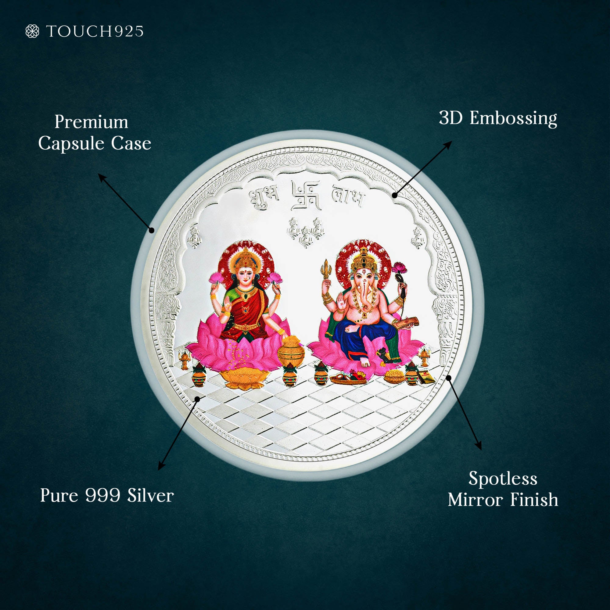 10-100g Lakshmi Ganesh Pure 999 Silver Coin