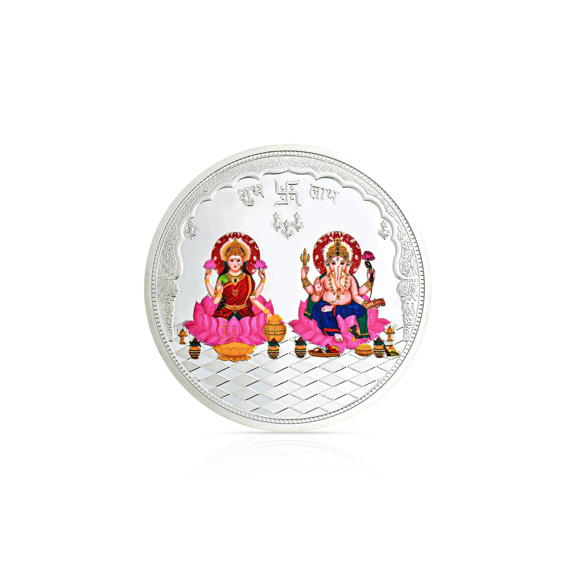 Pure 999 Silver 10g Lakshmi Ganesh Coin