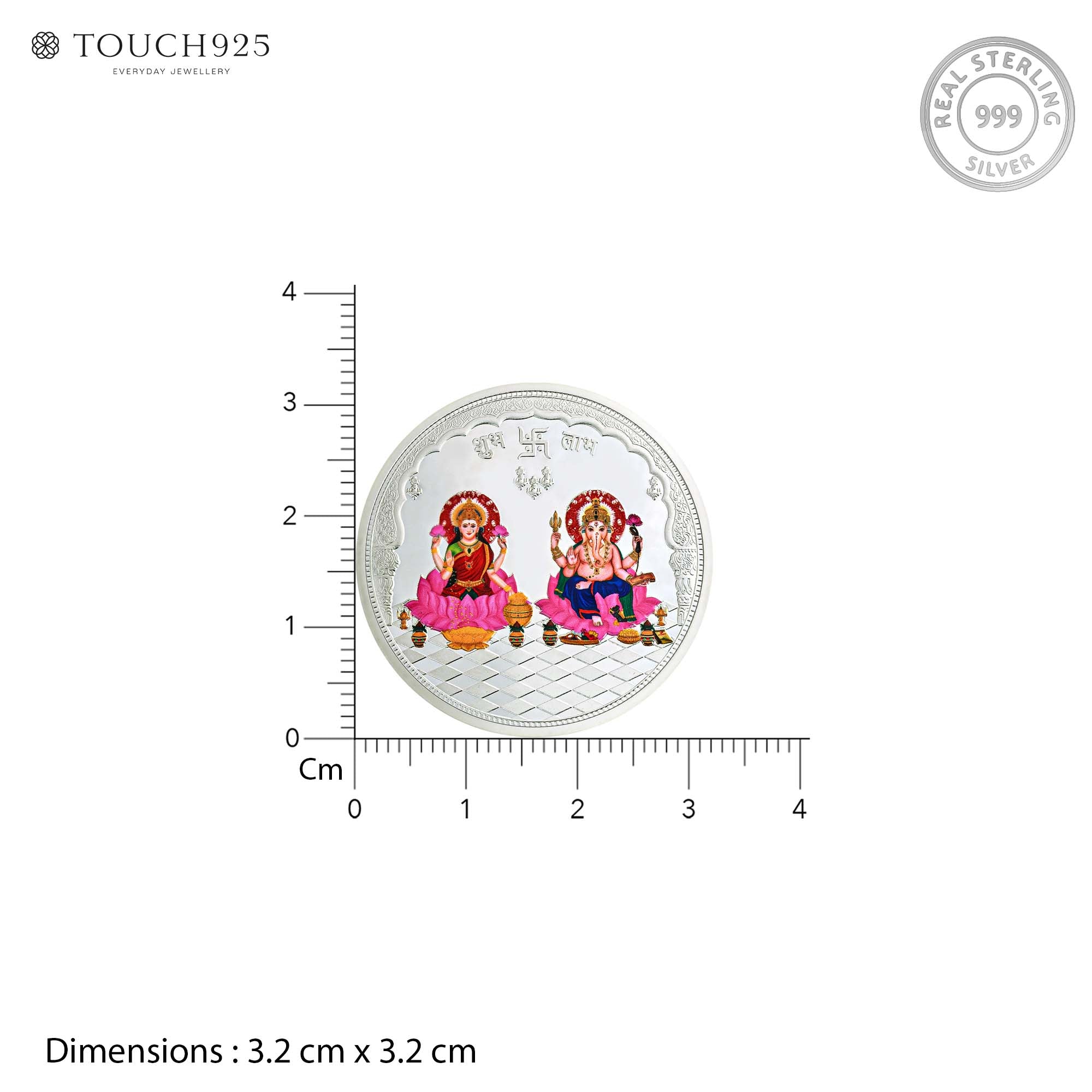Pure 999 Silver 10g Lakshmi Ganesh Coin