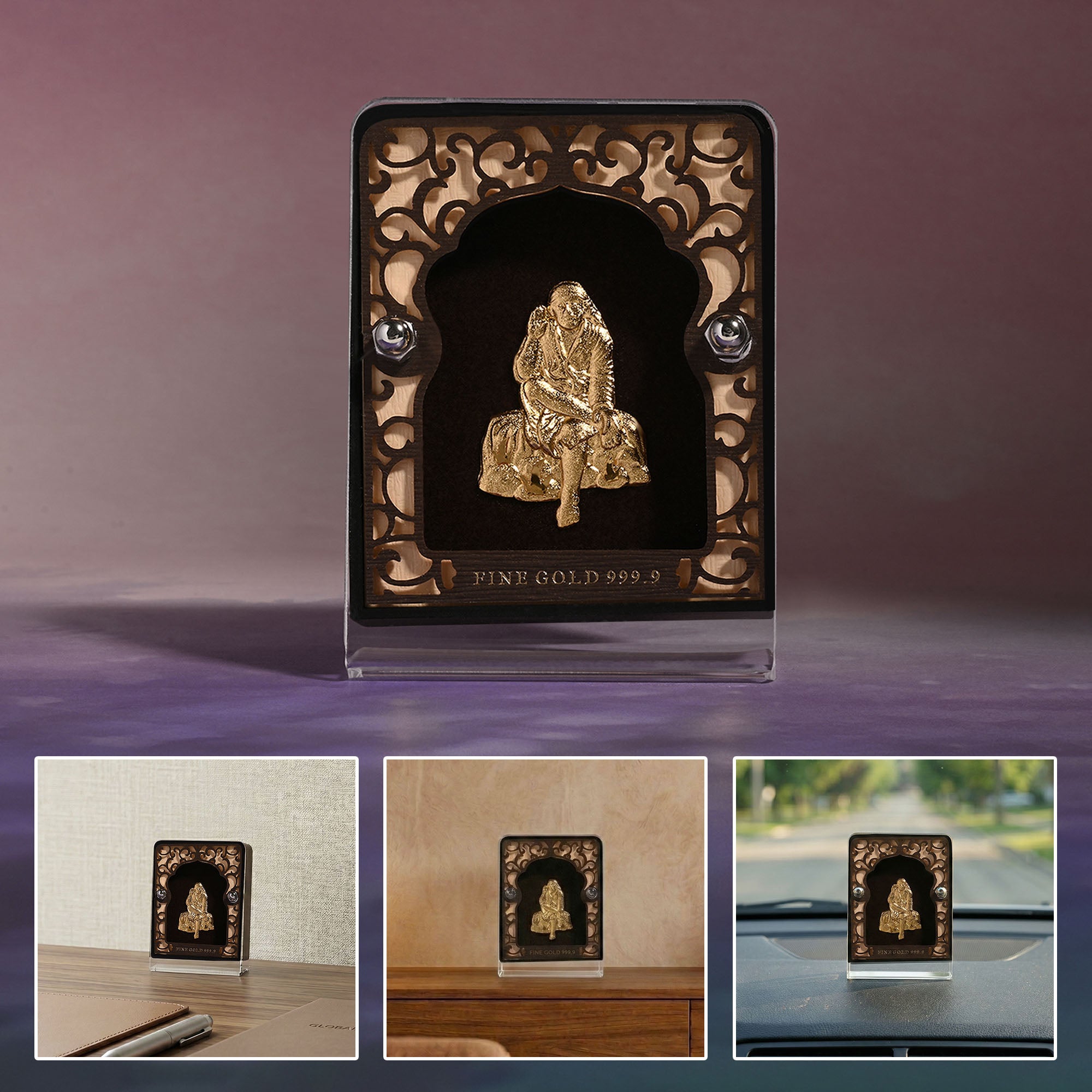 24K Gold Foil Sai Baba Frame