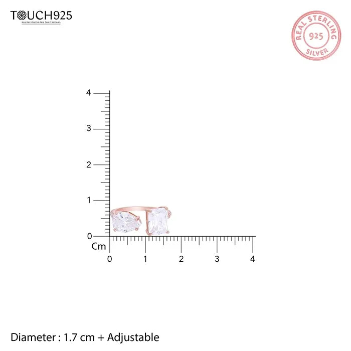 Square Fusion CZ Ring - Touch925