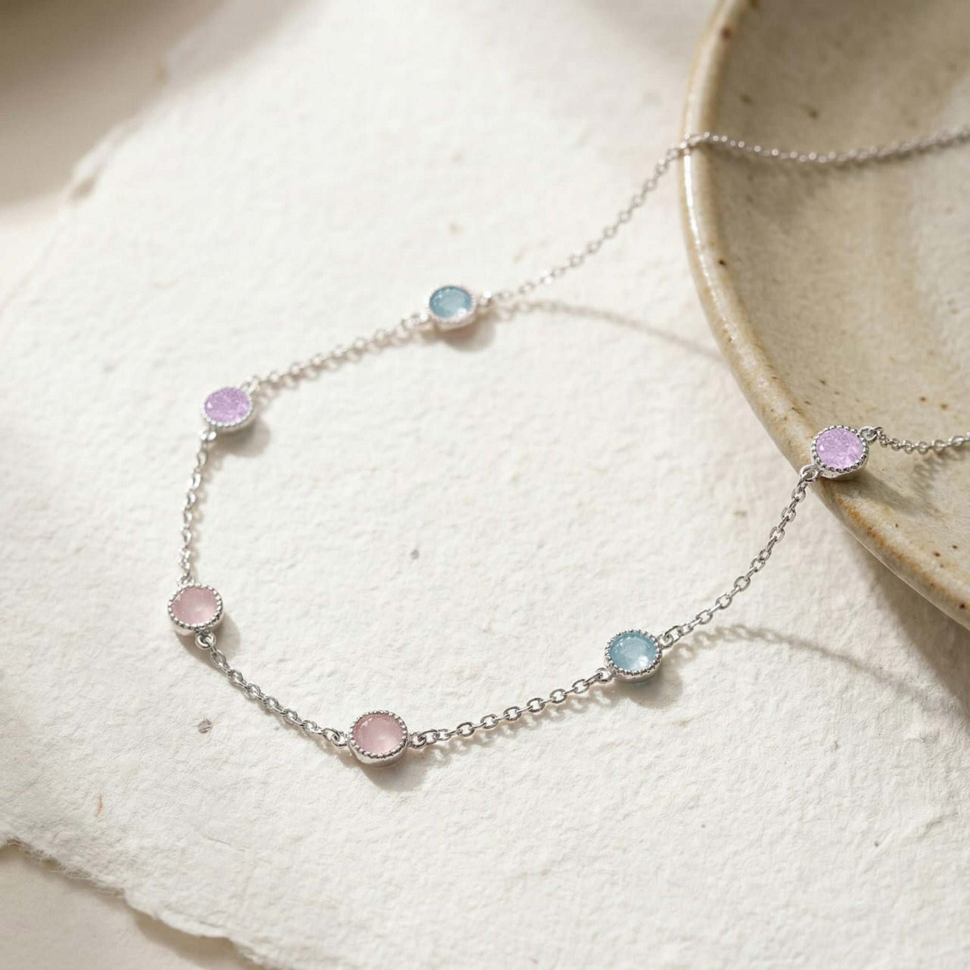 Pastel Bezel Necklace