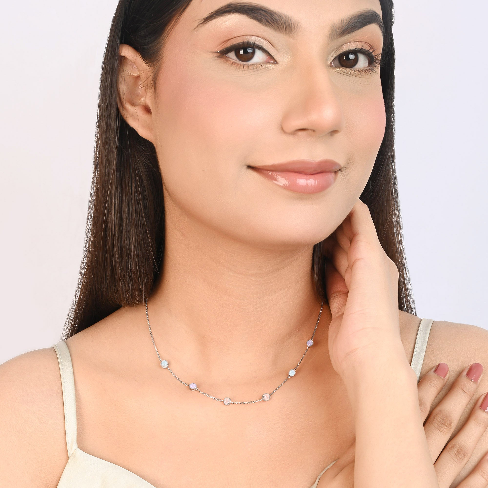 Pastel Bezel Necklace