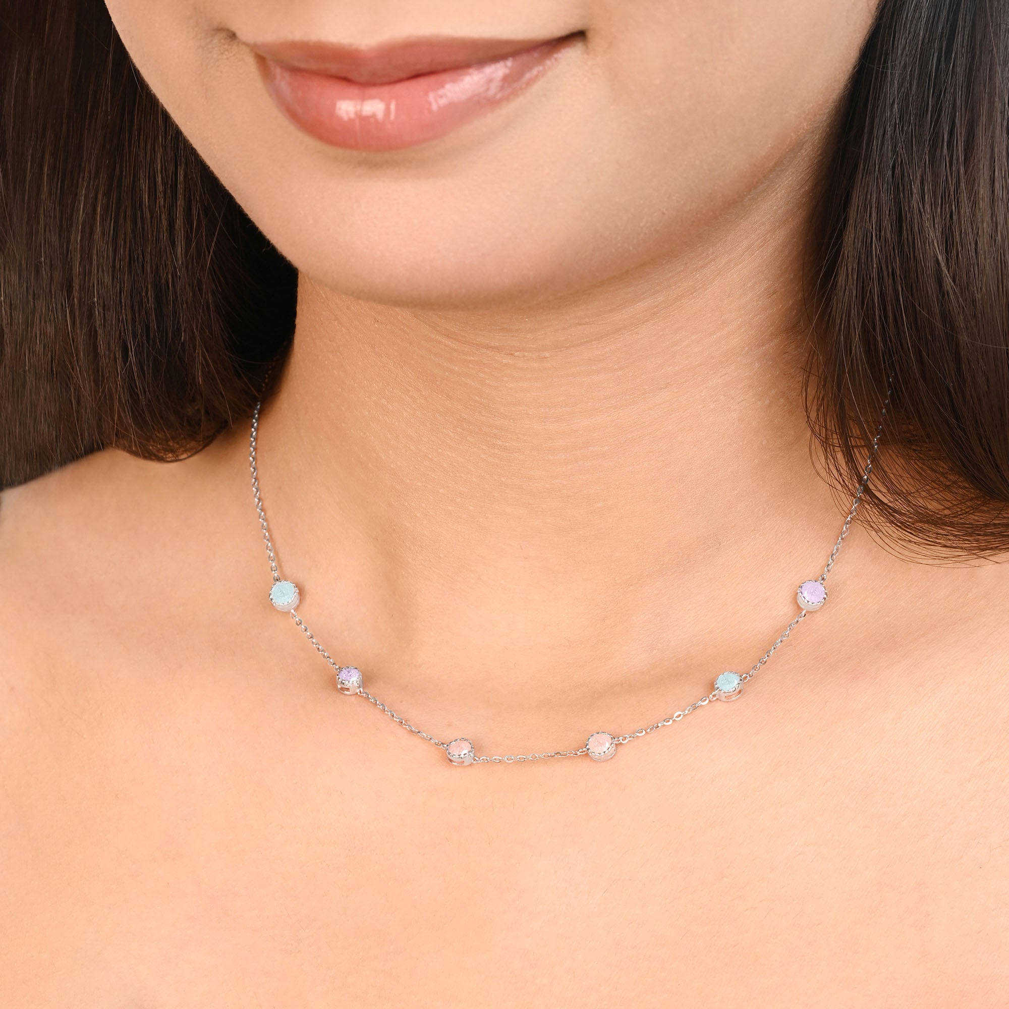 Pastel Bezel Necklace