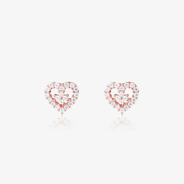 Twin Harmony Heart Stud