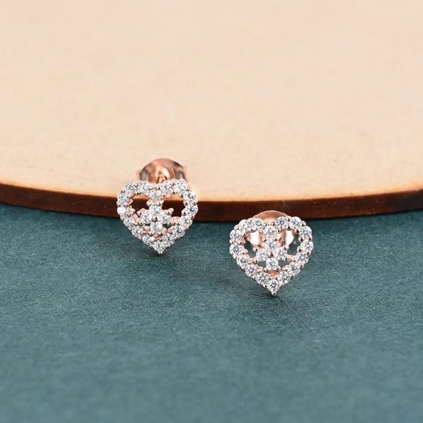 Twin Harmony Heart Stud