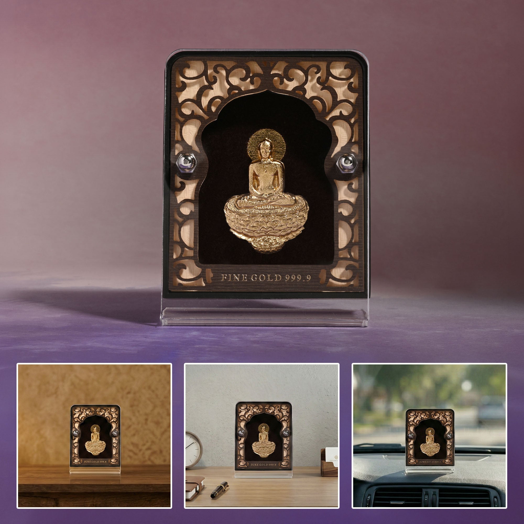 24K Gold Foil Mahavir Swami Frame