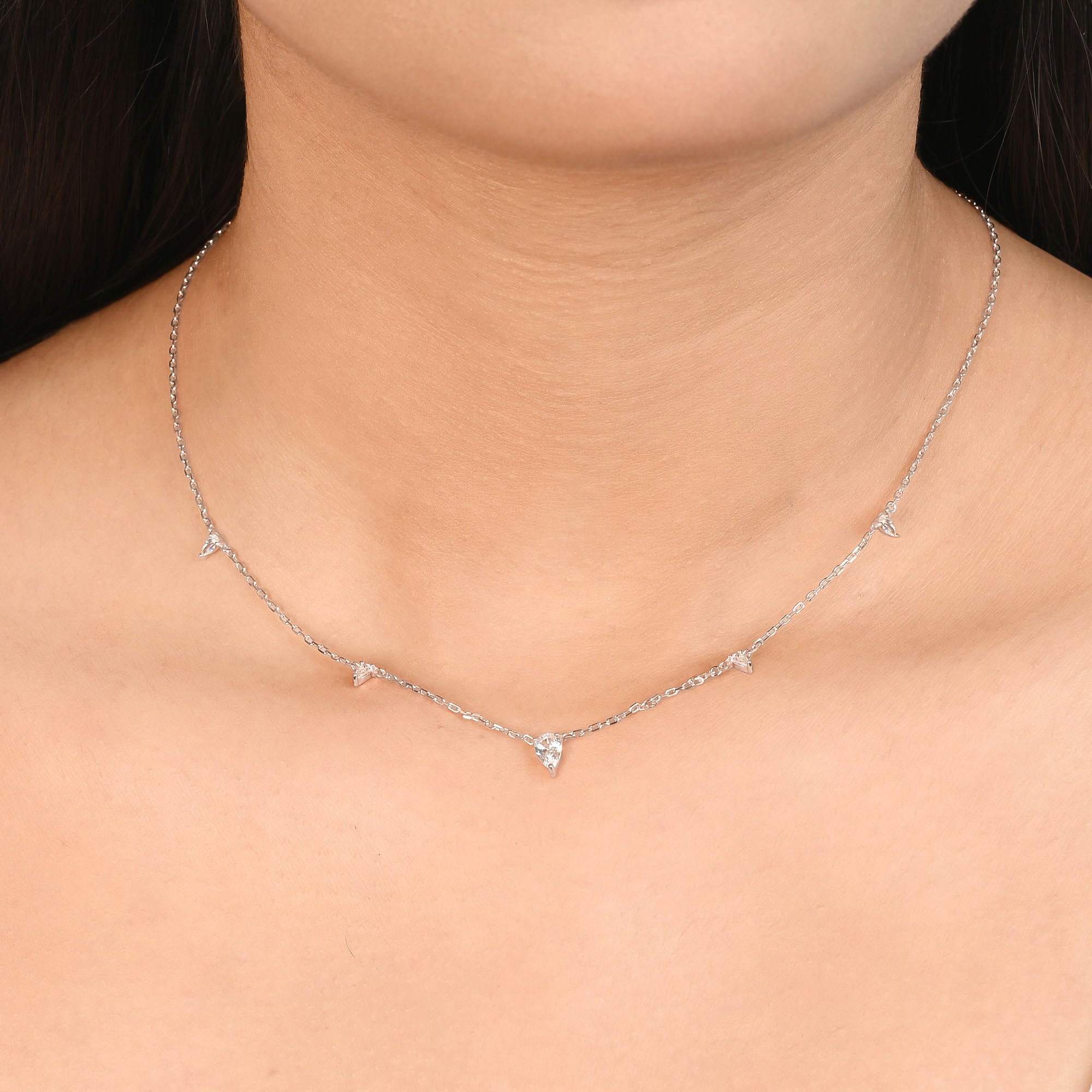 Tiny Triangle Drop Necklace