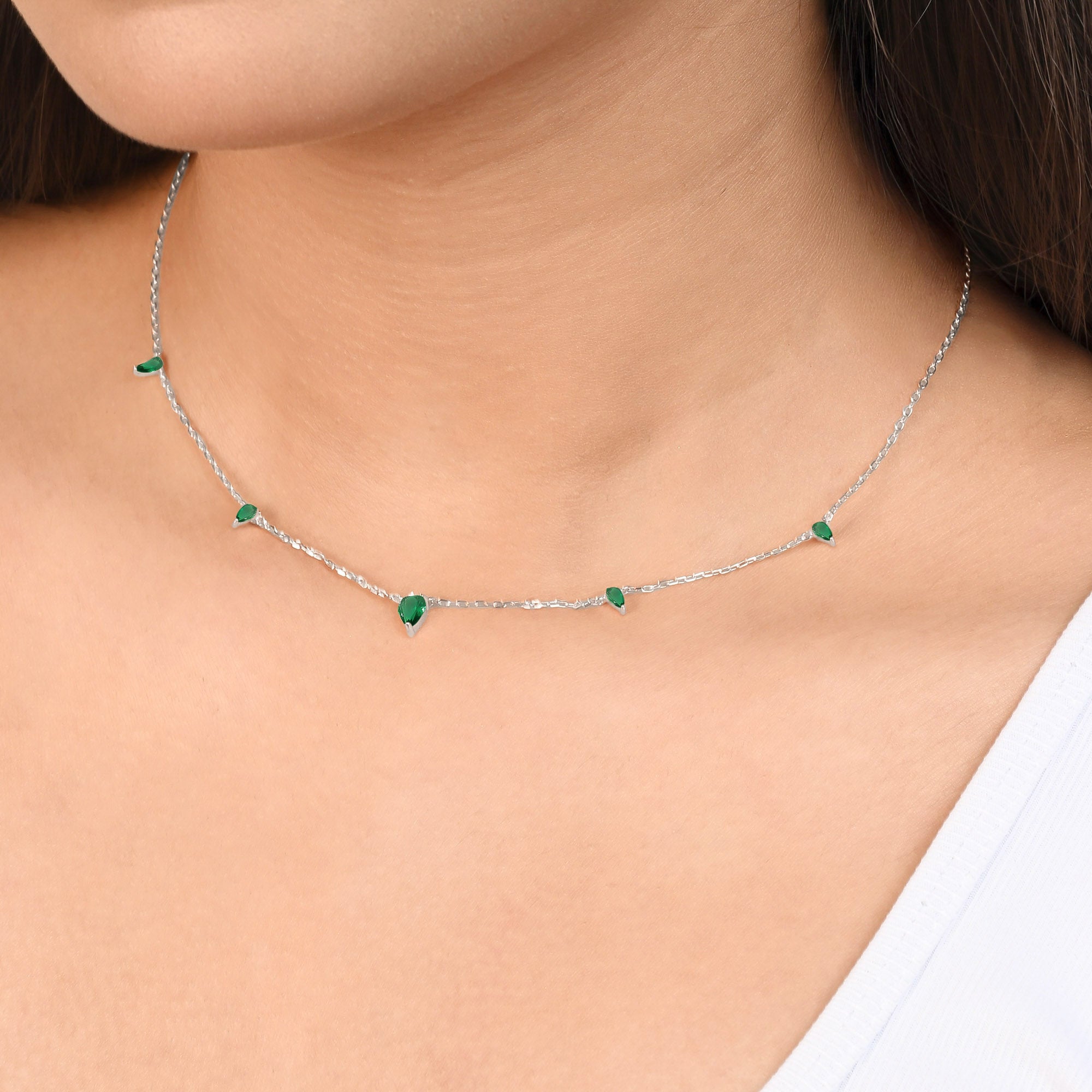 Tiny Triangle Drop Necklace