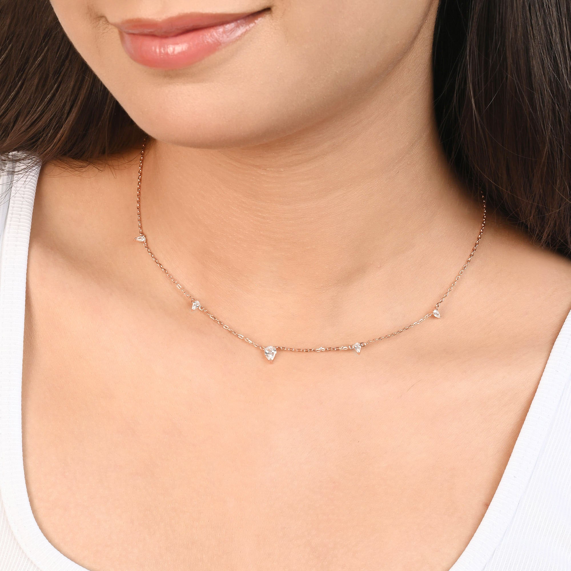 Tiny Triangle Drop Necklace