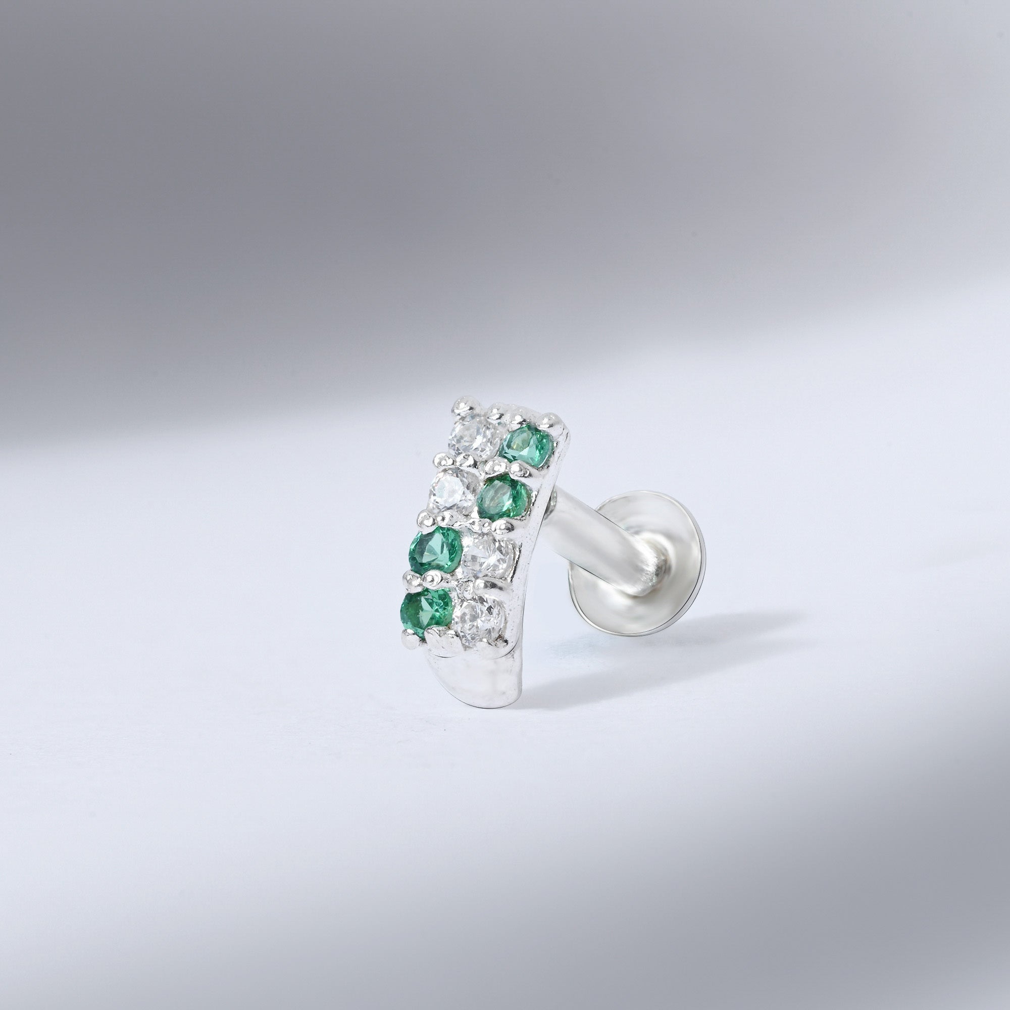 Radiant Bar Silver Nose Pin