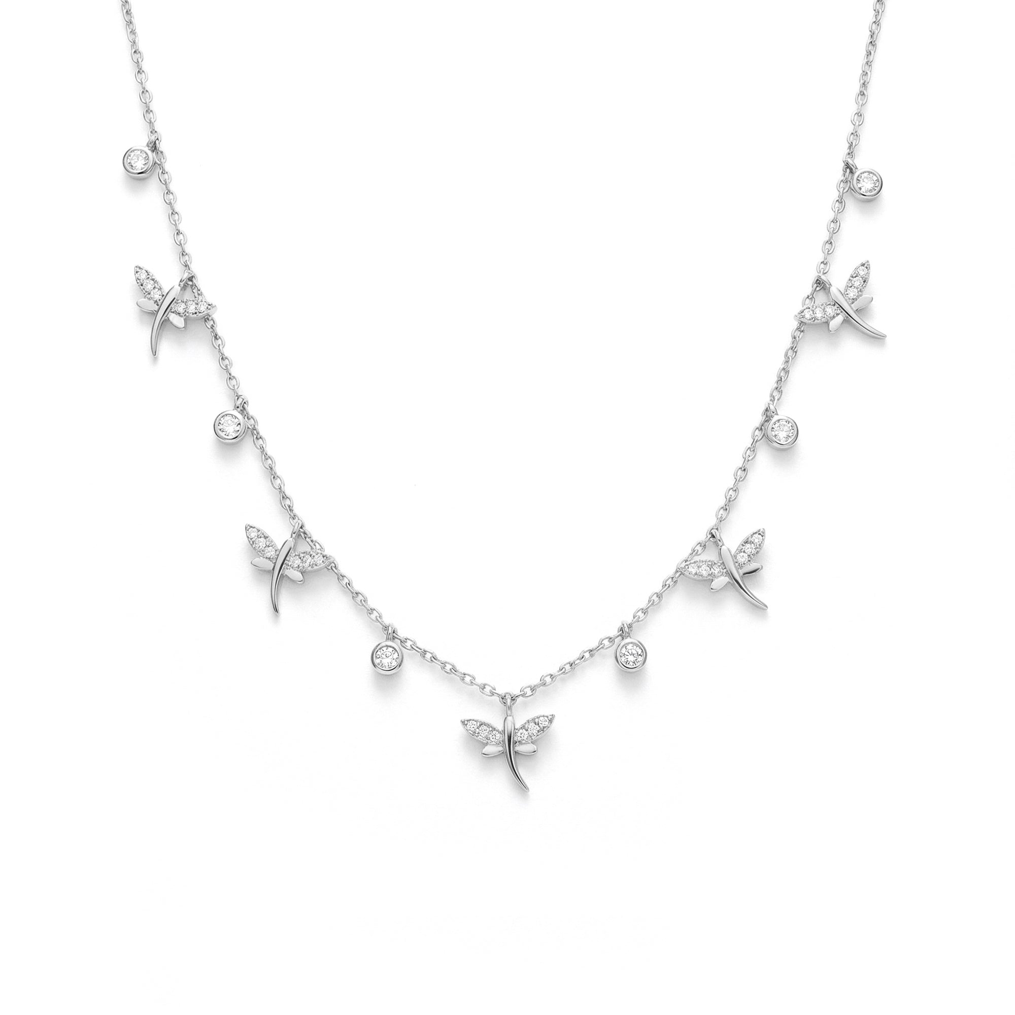 Dragonfly Charm Station Necklace