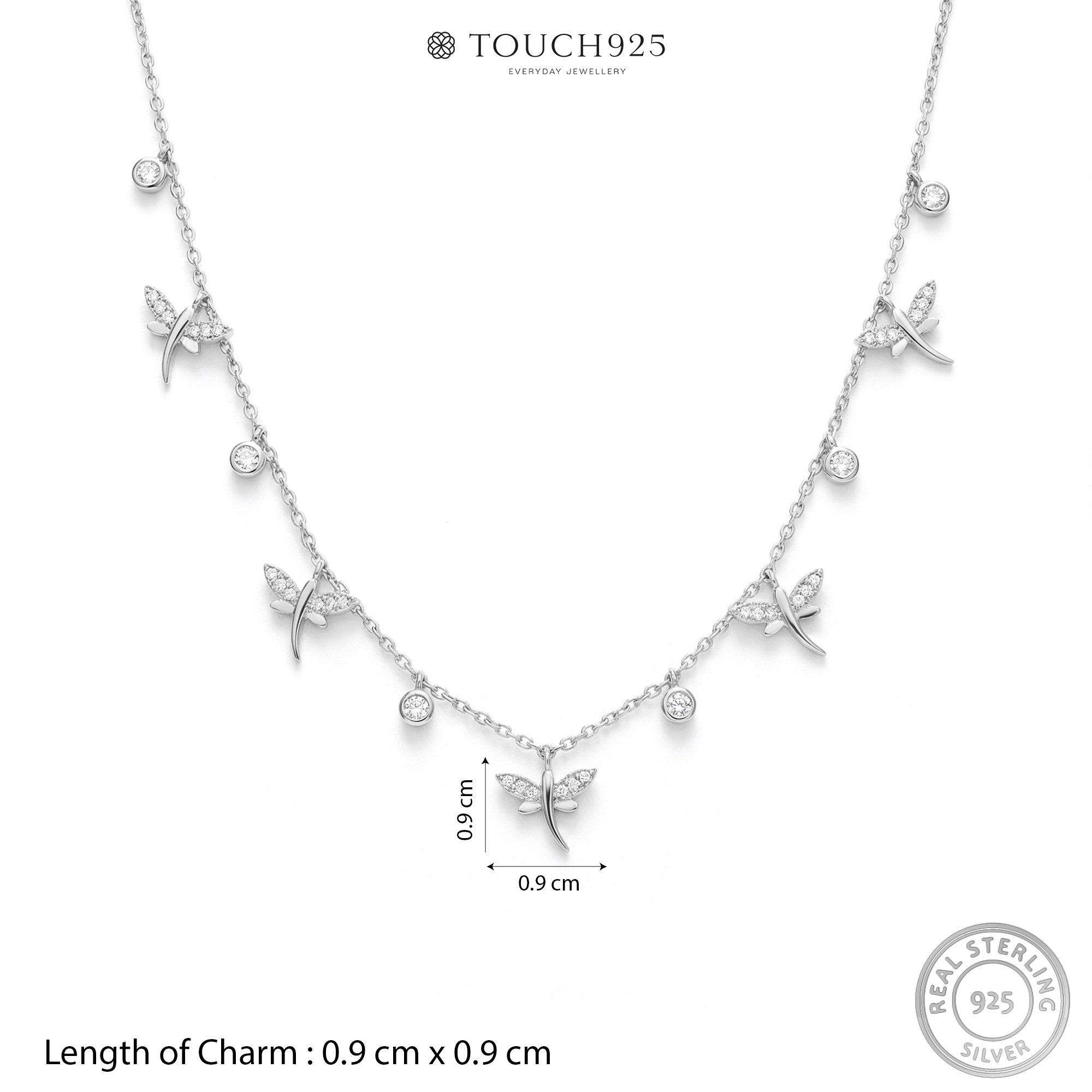 Dragonfly Charm Station Necklace