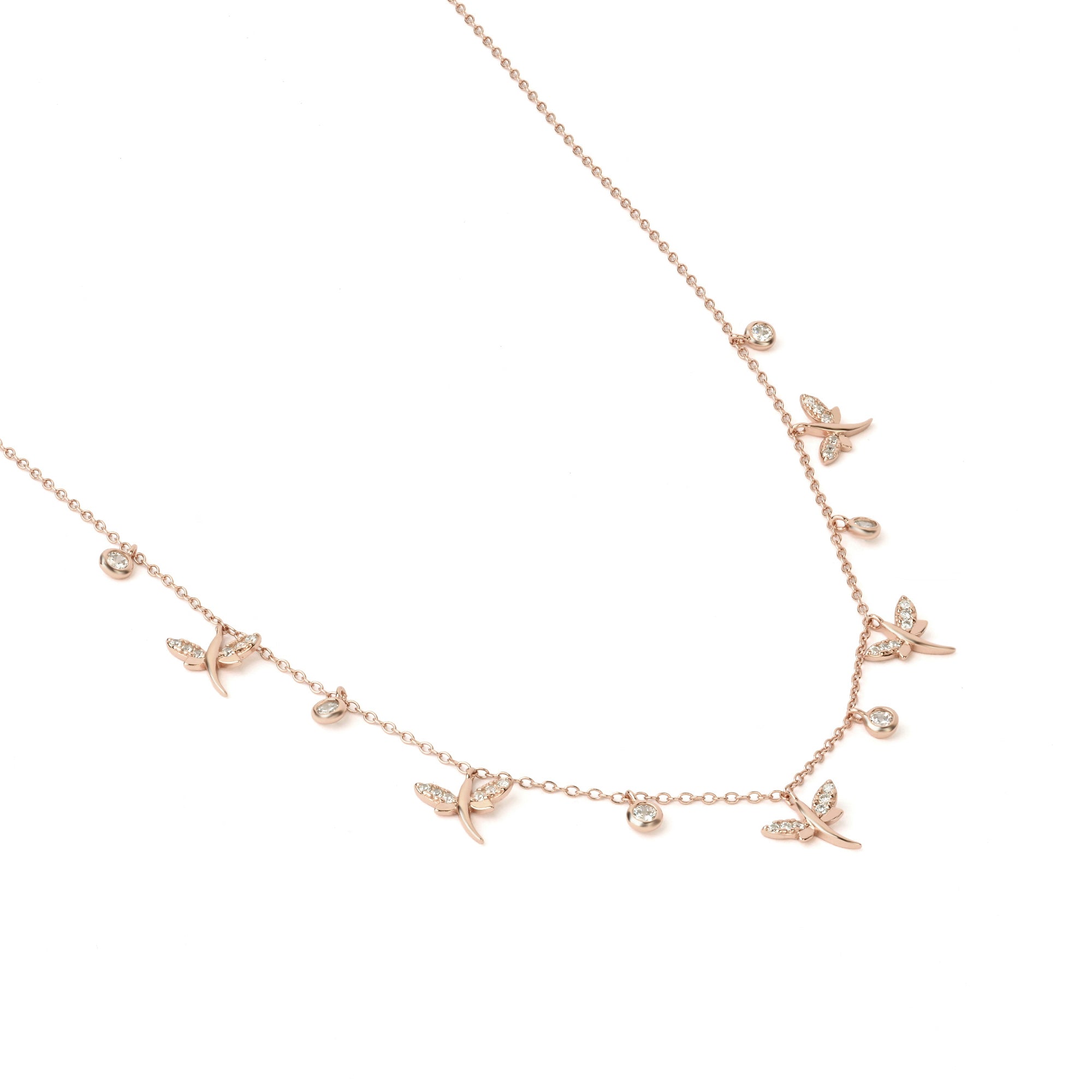 Dragonfly Charm Station Necklace