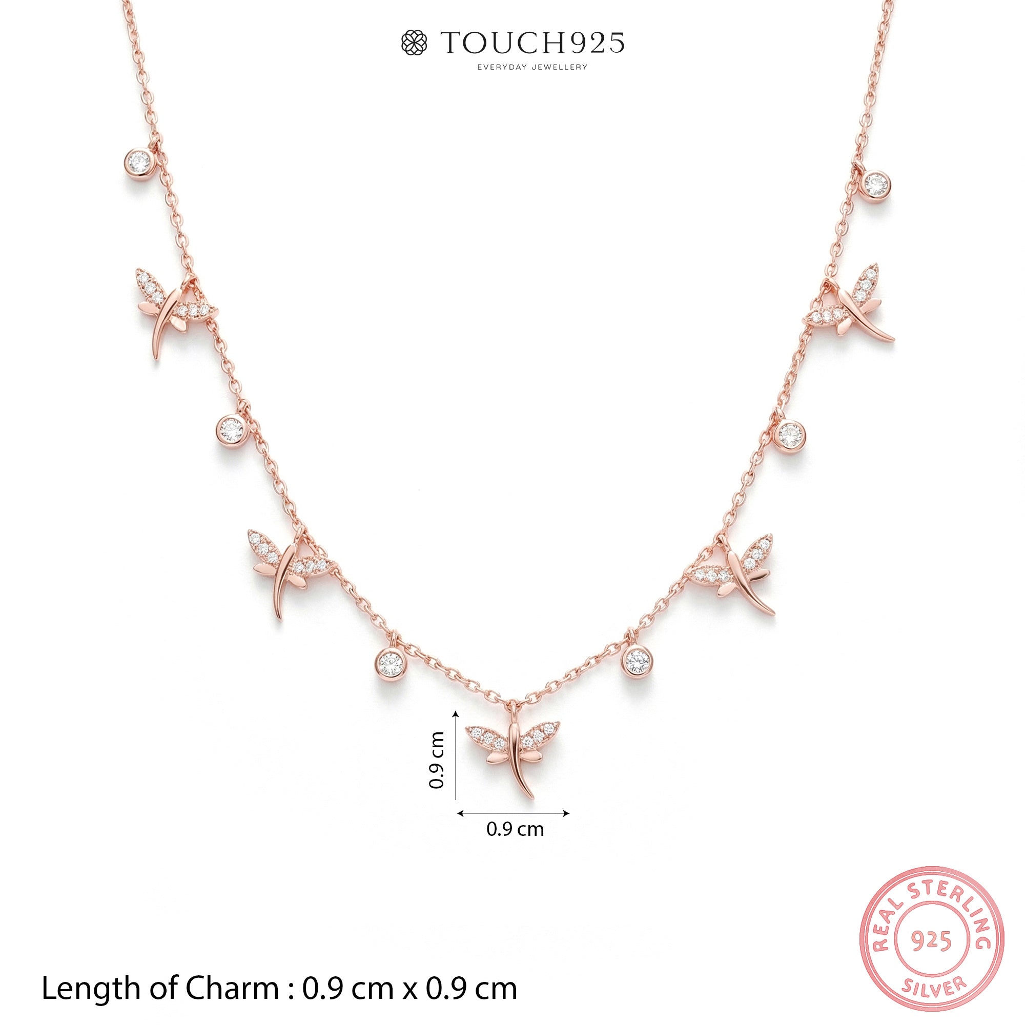 Dragonfly Charm Station Necklace