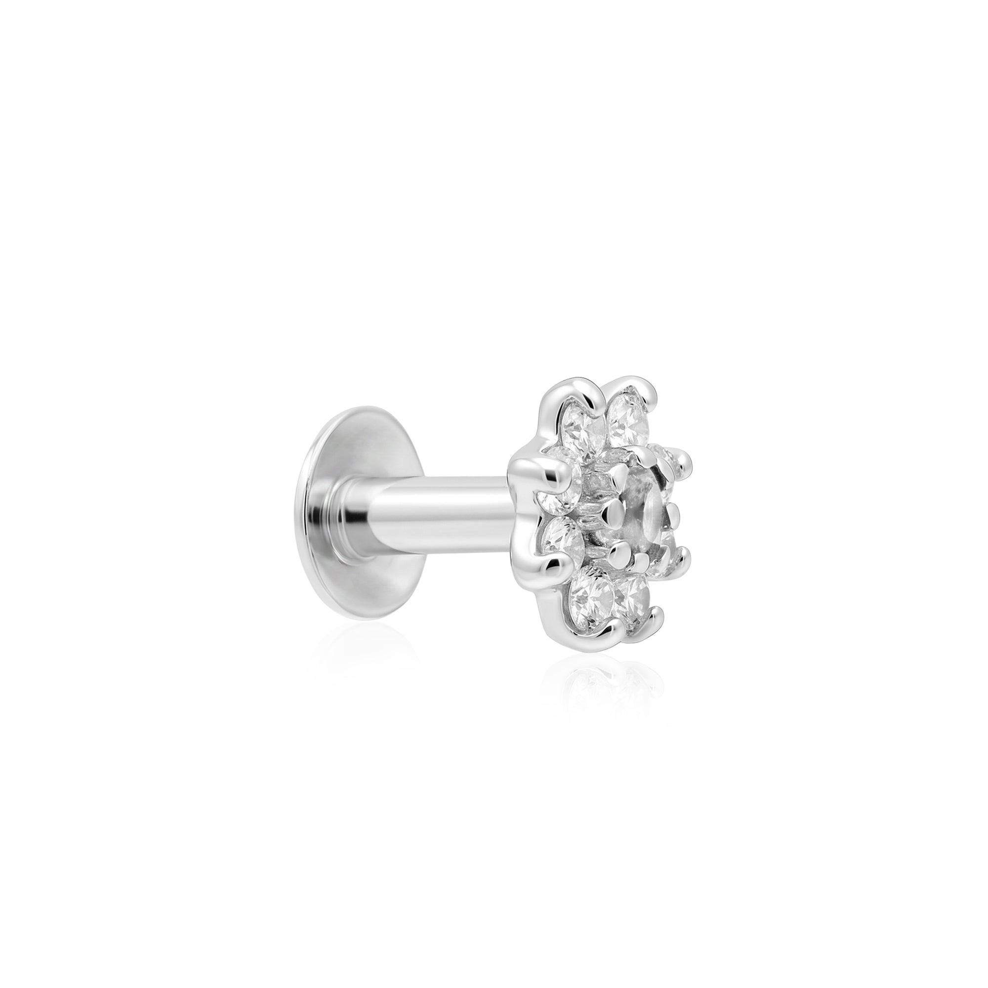 Classic Crystal Bloom Silver Stud