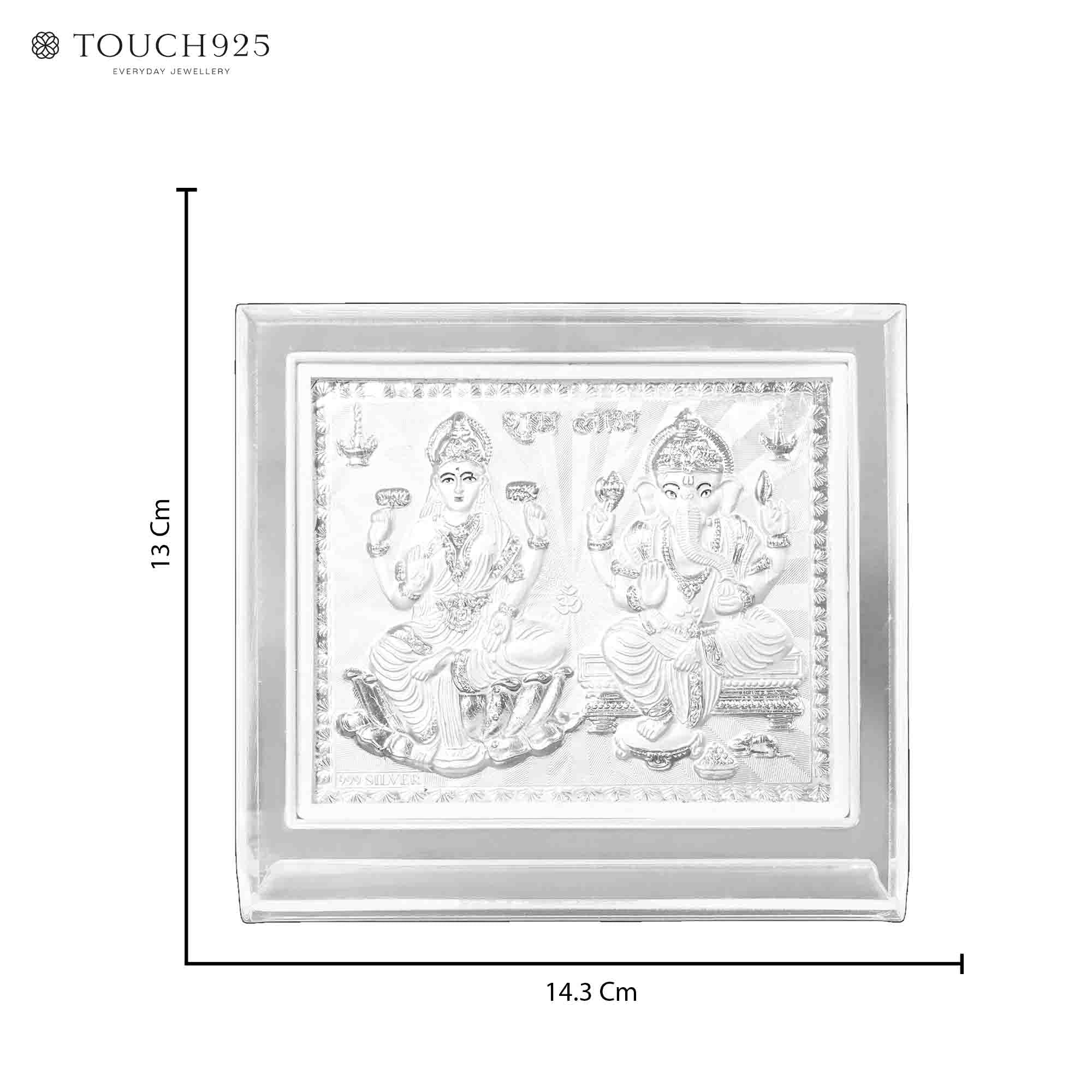 999 Silver Laxmi Ganesh Idol Frame