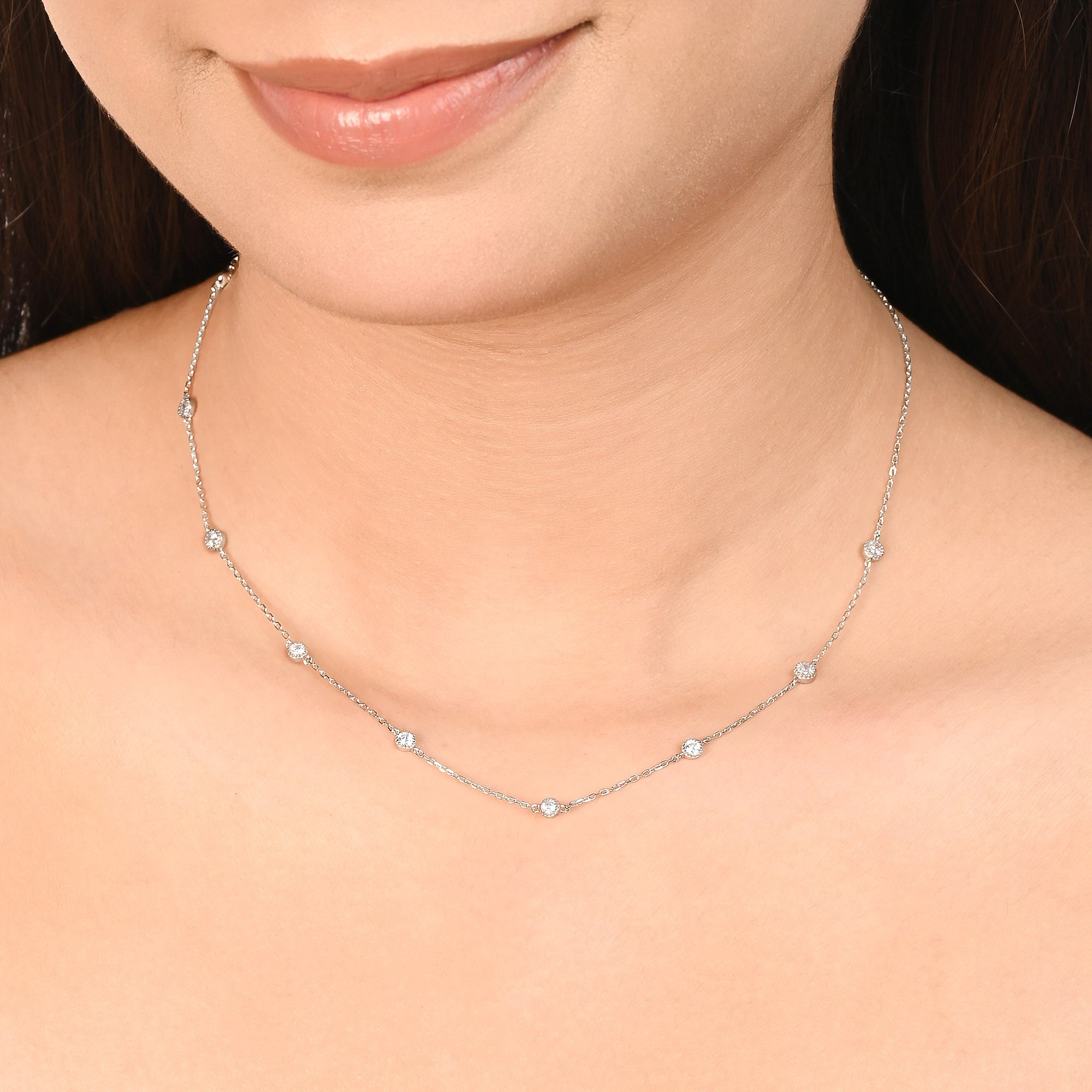 Bezel Spark Station Necklace