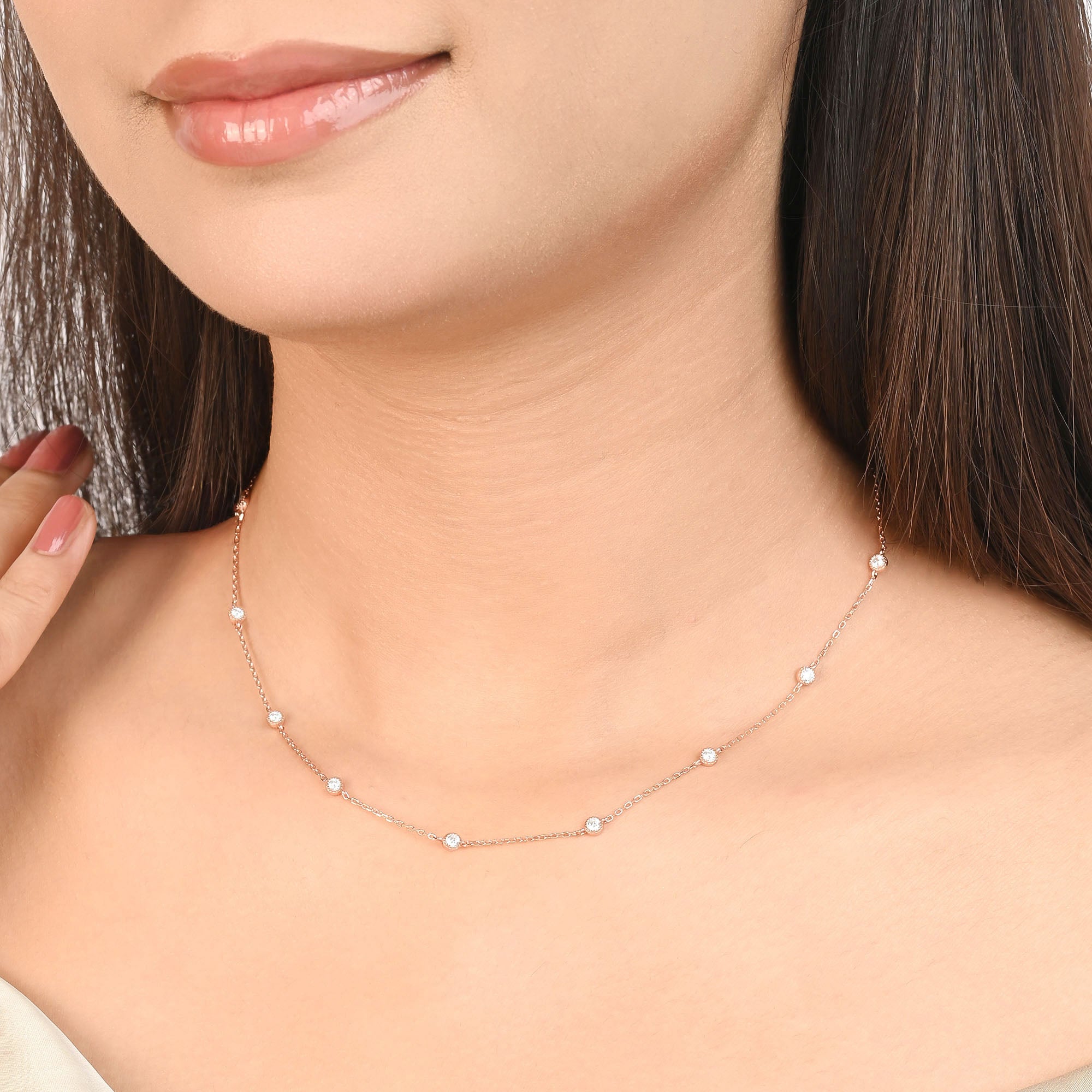 Bezel Spark Station Necklace