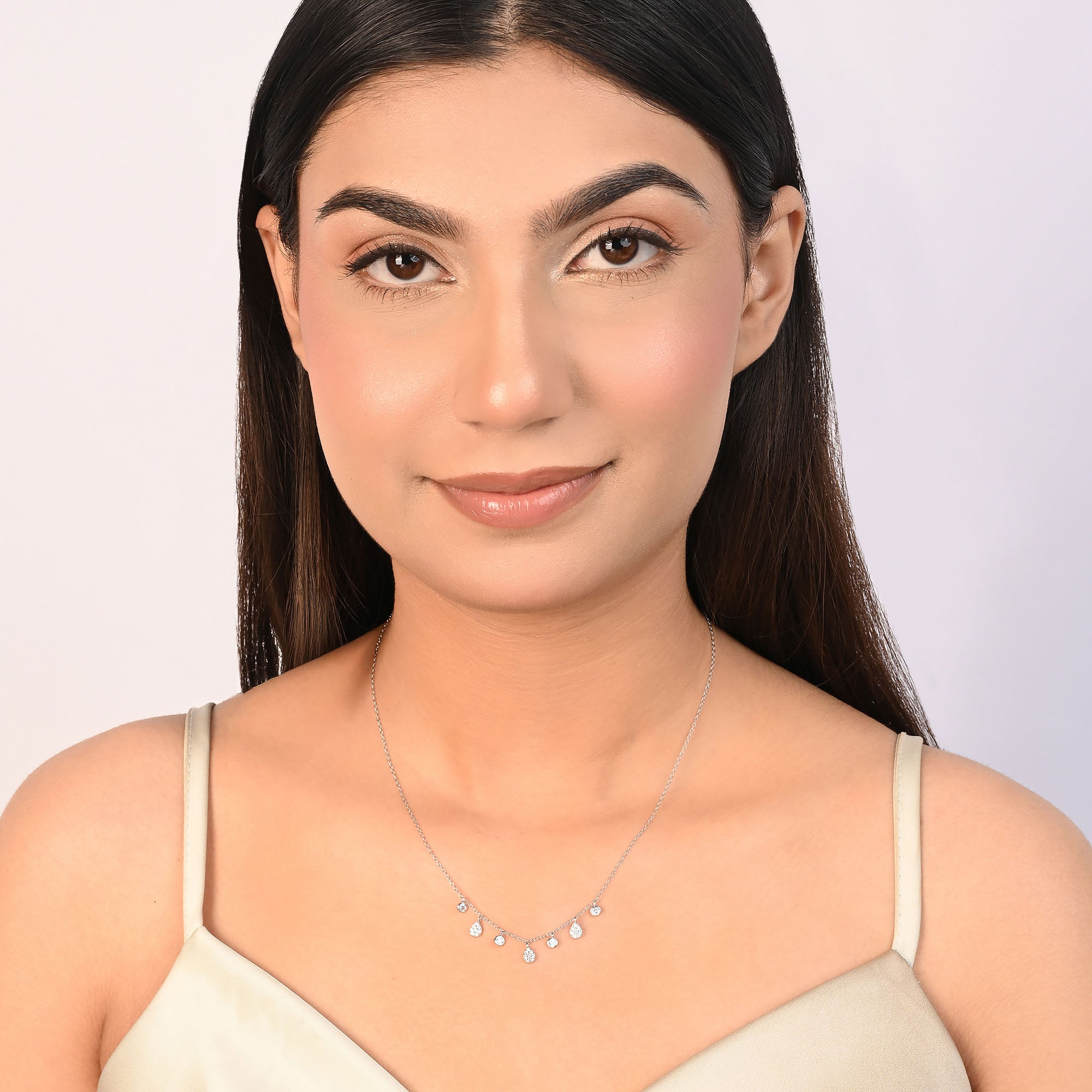 Teardrop Silver Charm Necklace