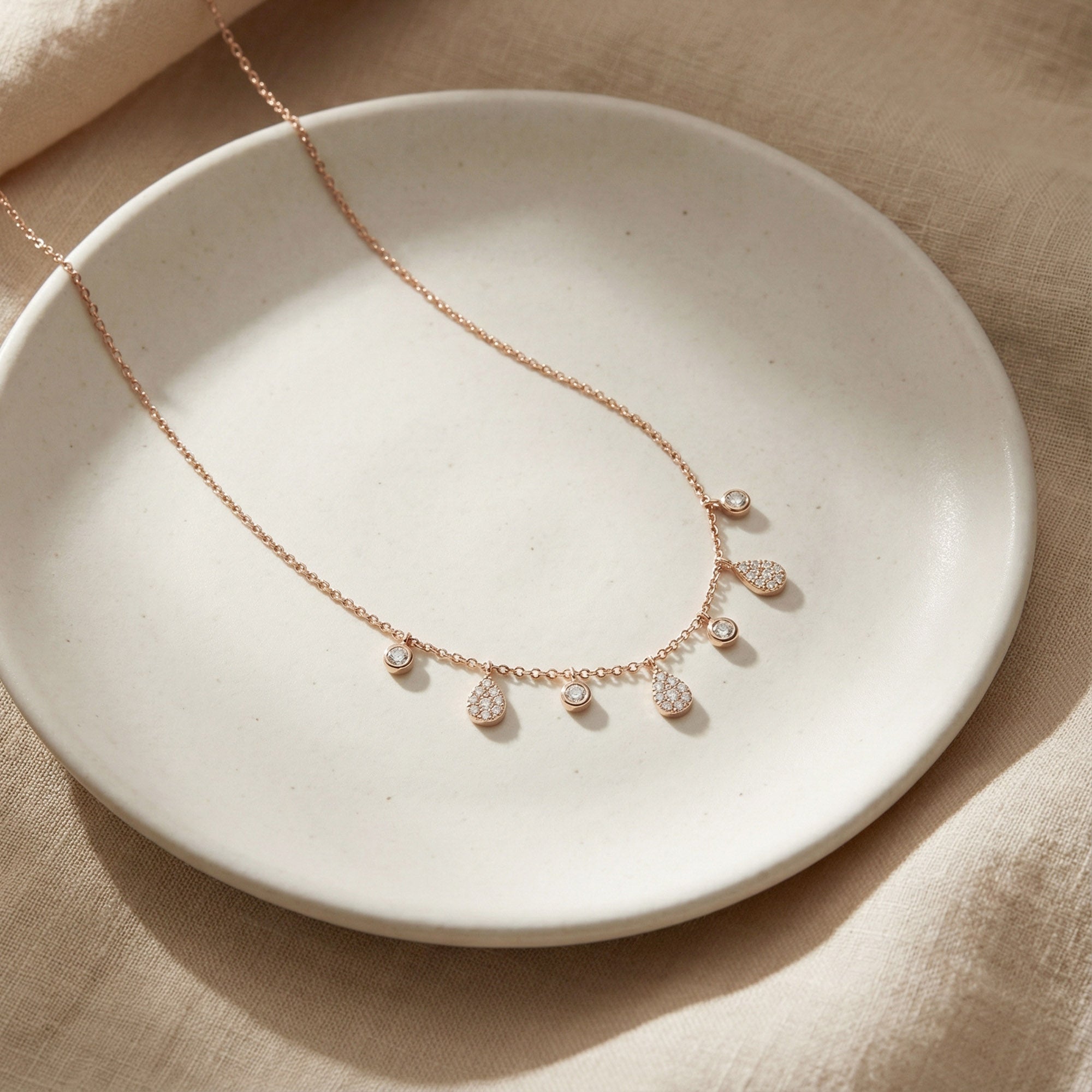 Teardrop Silver Charm Necklace