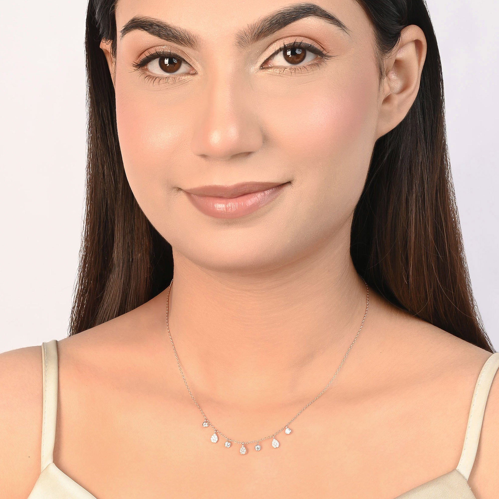 Teardrop Silver Charm Necklace