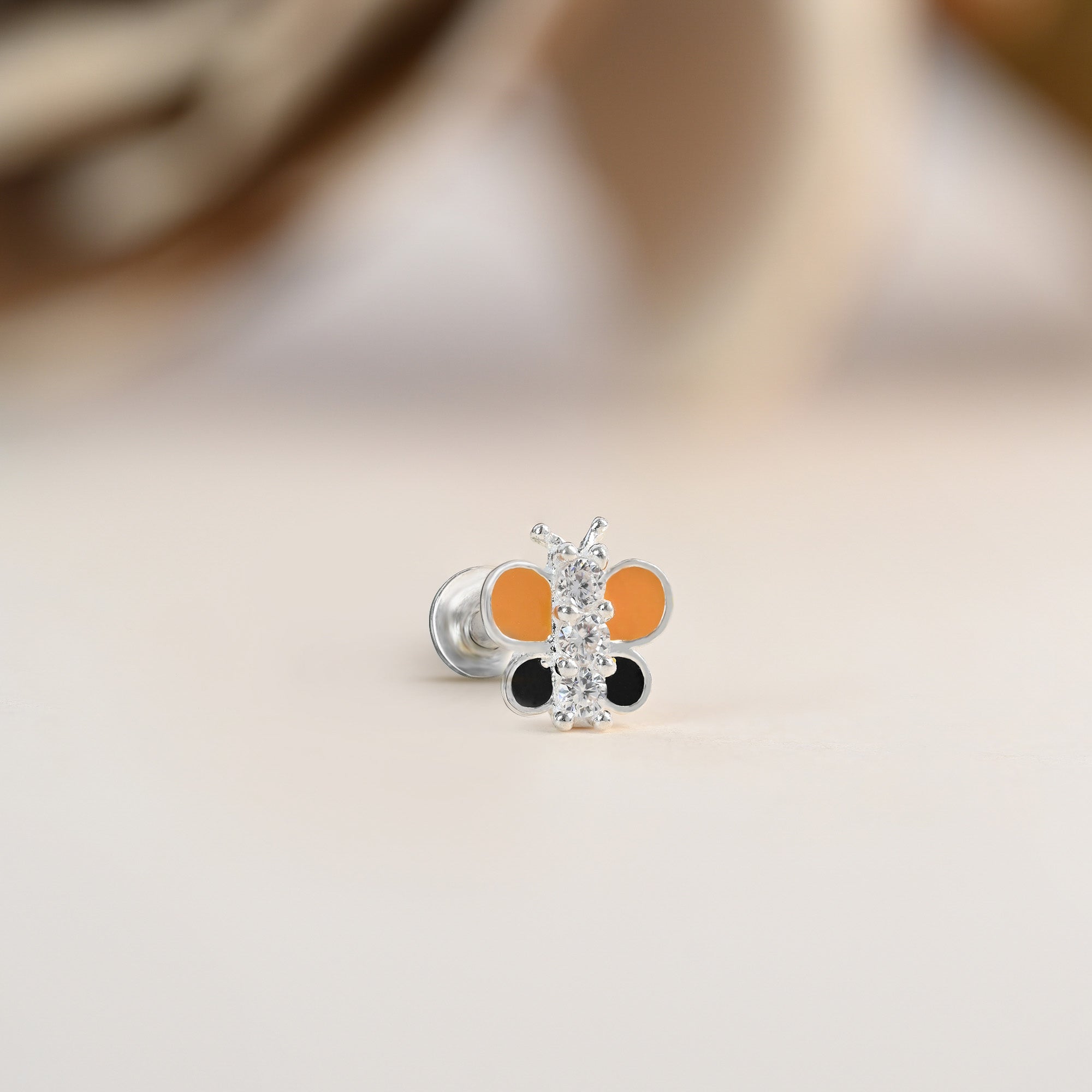 Silver Butterfly Nose Pin
