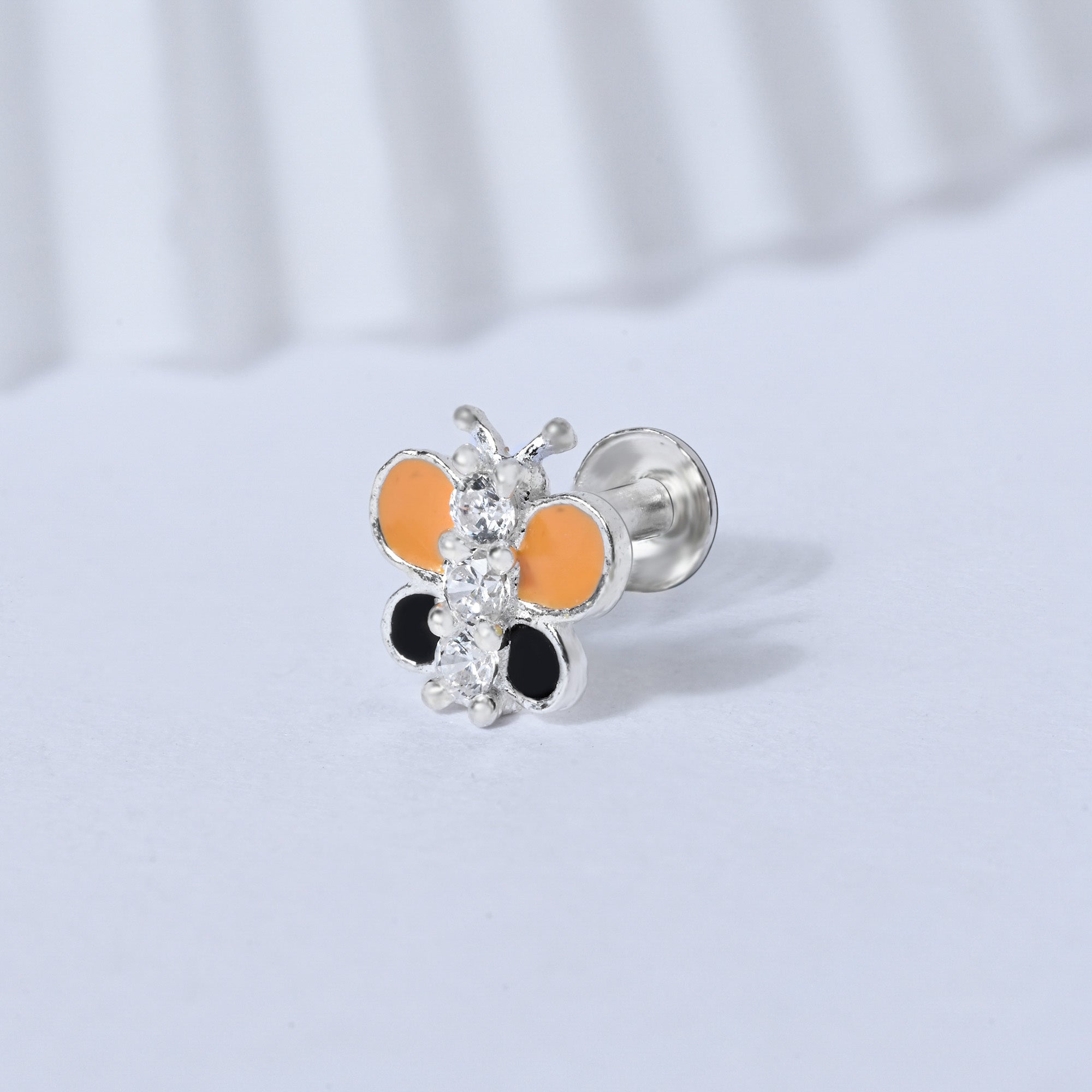 Silver Butterfly Nose Pin