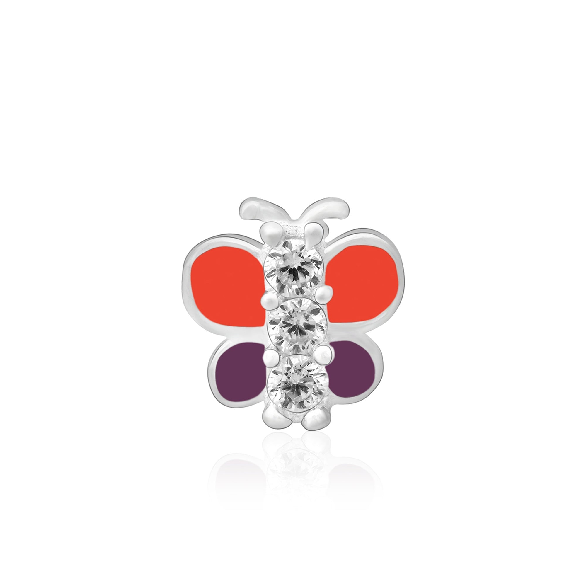 Butterfly Charm Silver Nose Pin