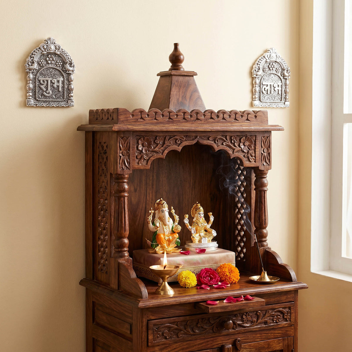 999 Silver Plated Shubh Labh Wall Set