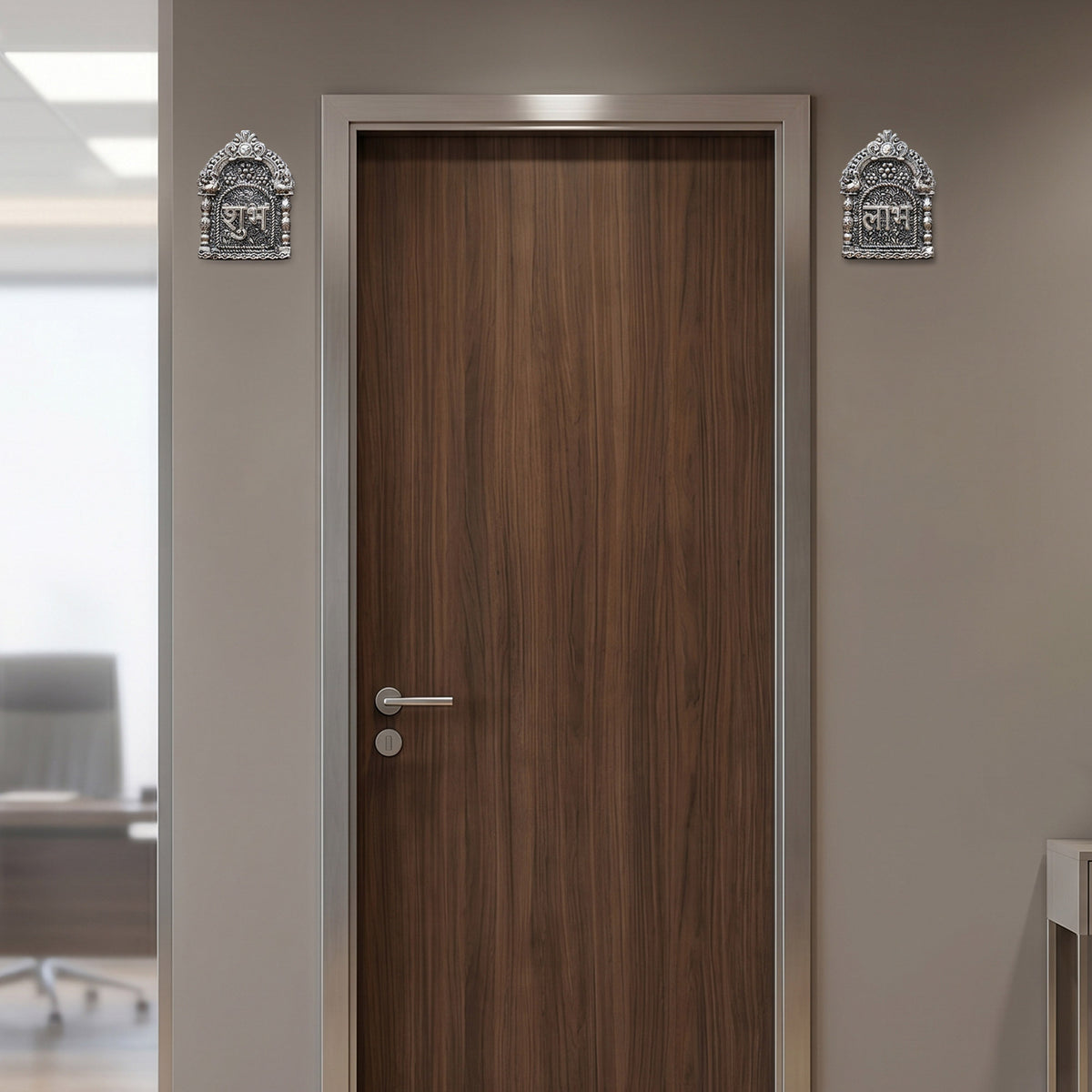 999 Silver Plated Shubh Labh Wall Set