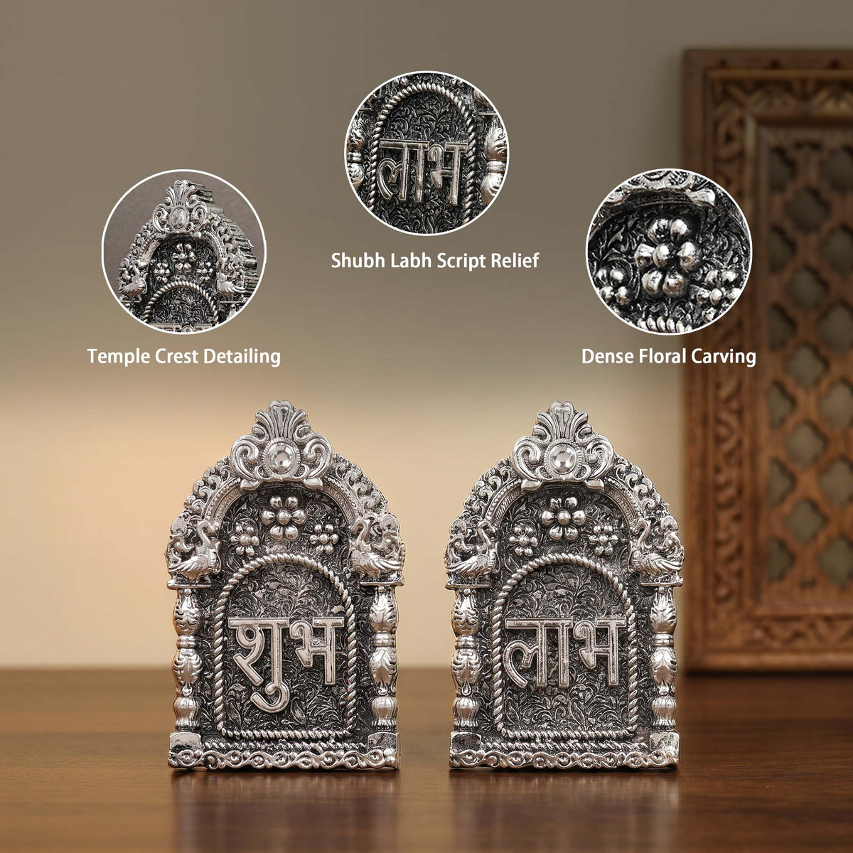 999 Silver Plated Shubh Labh Wall Set