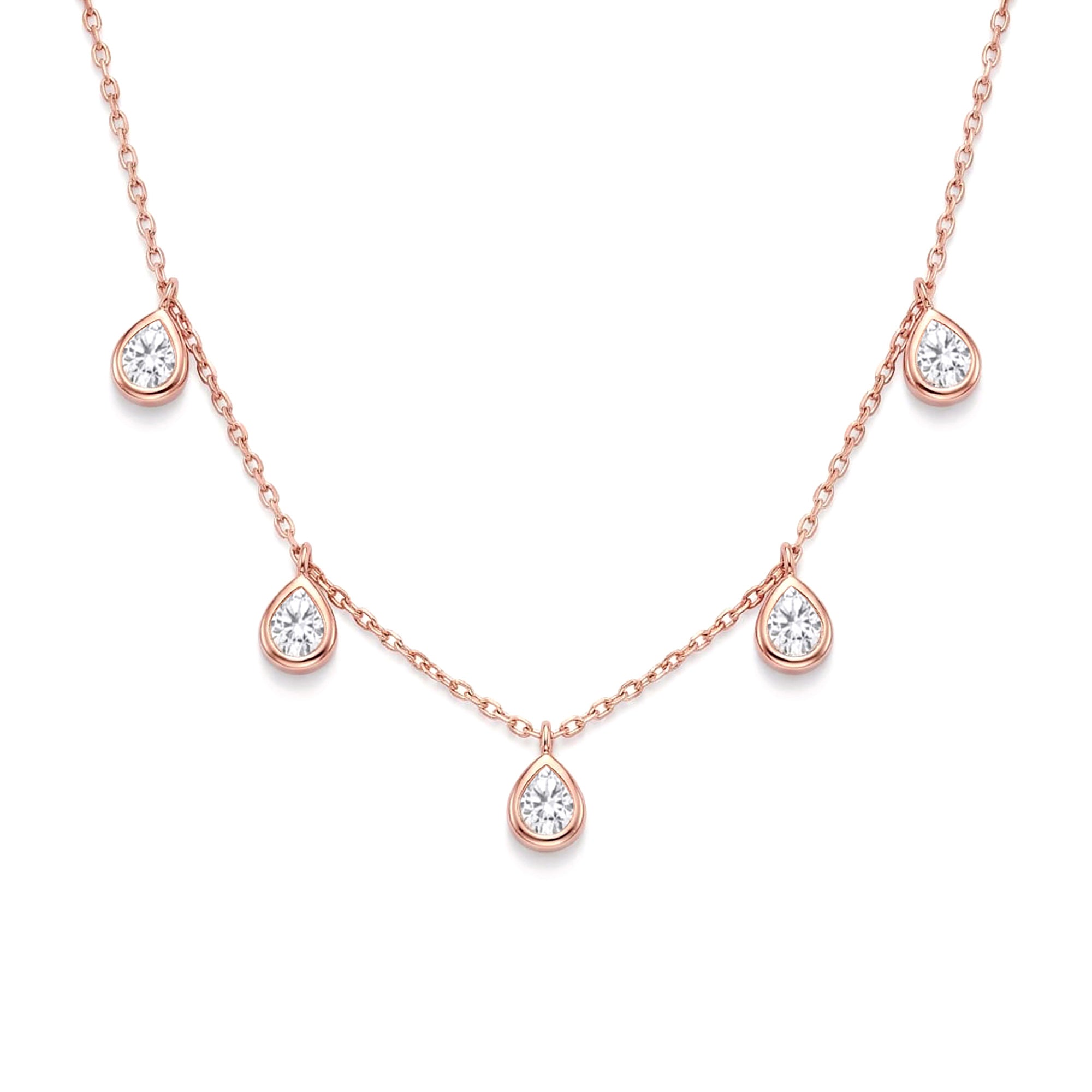 Teardrop Charm Silver Necklace