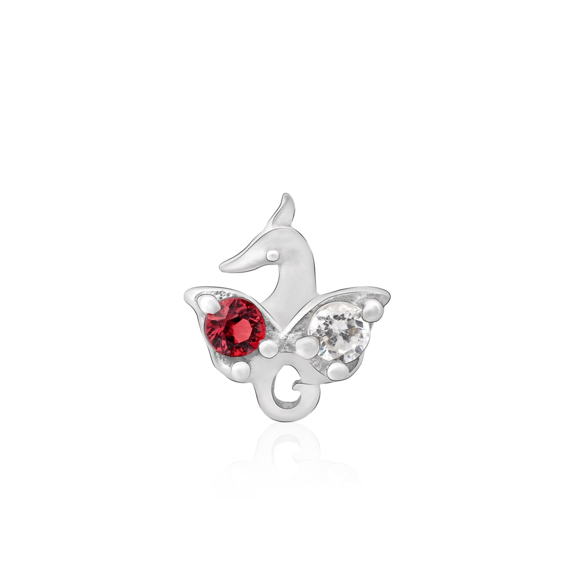 Peacock Charm Silver Nose Pin