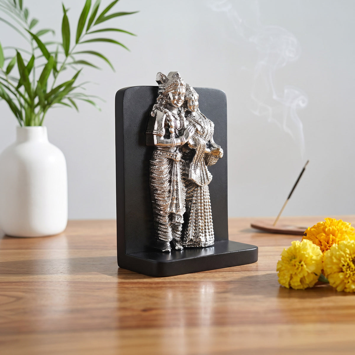 999 Silver Plated Radha Krishna Idol
