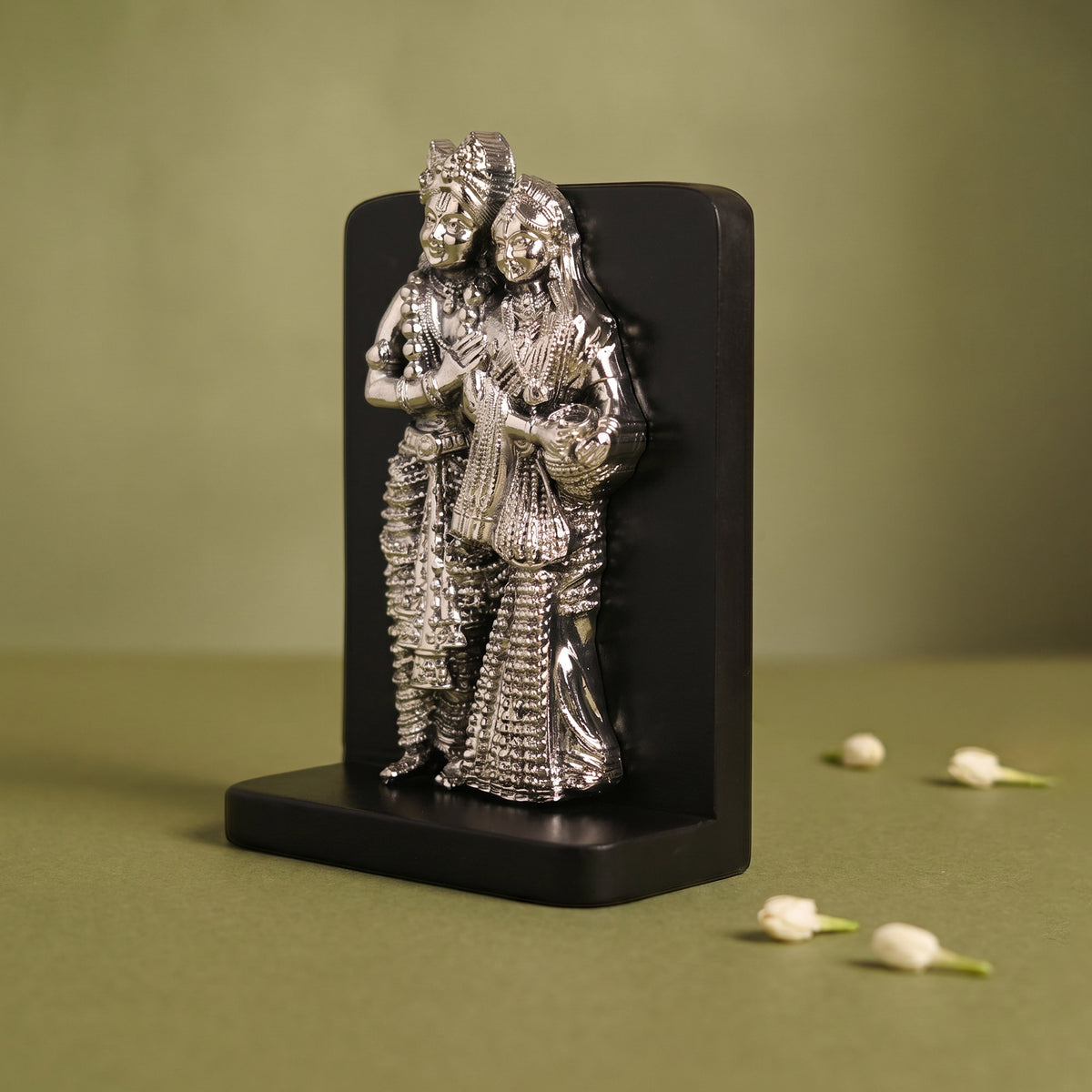999 Silver Plated Radha Krishna Idol