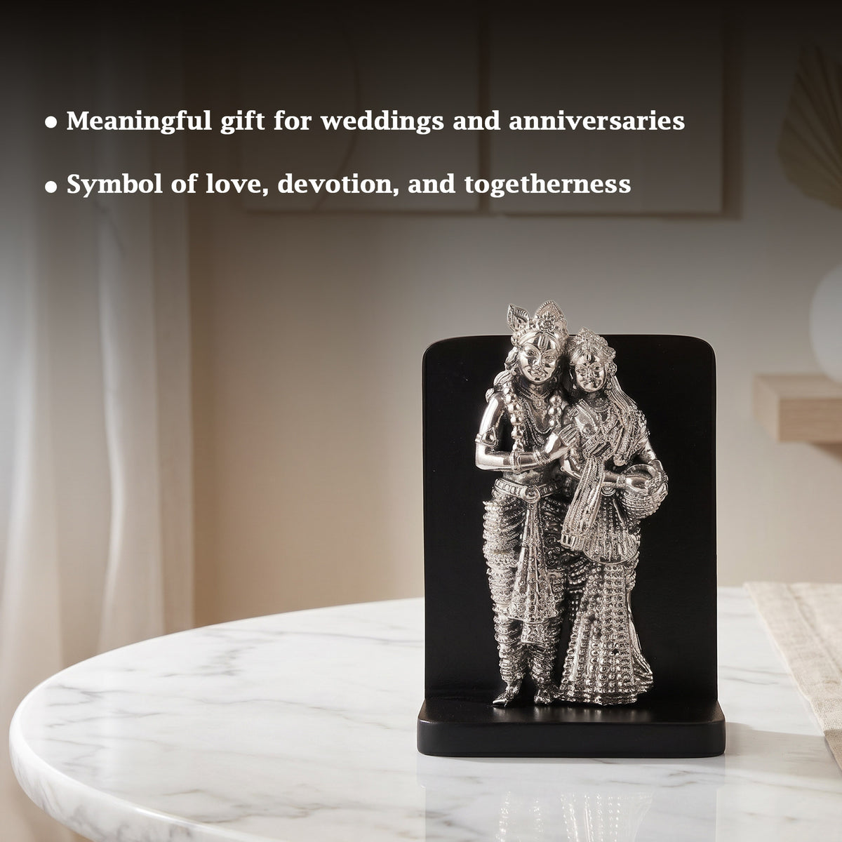 999 Silver Plated Radha Krishna Idol