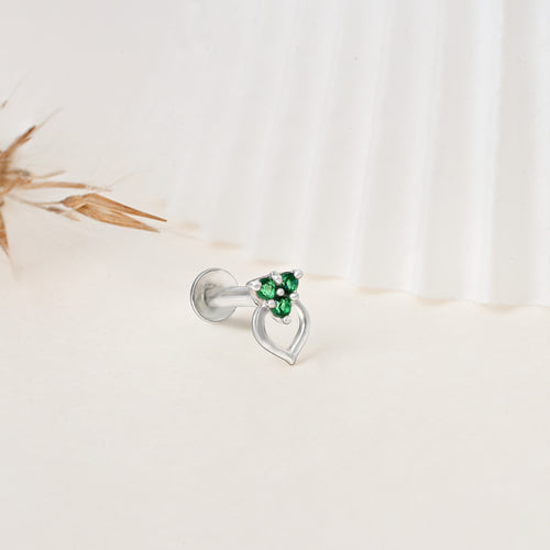 Trio Glow Heart Silver Nose Pin