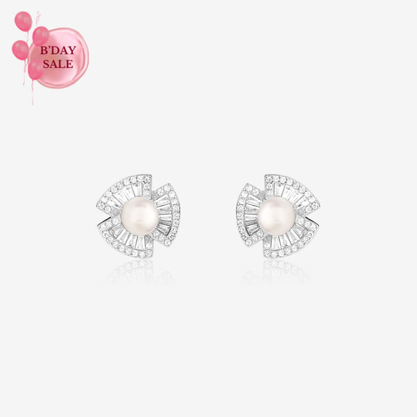 Lustrous Pearl Radiance Earrings - Touch925