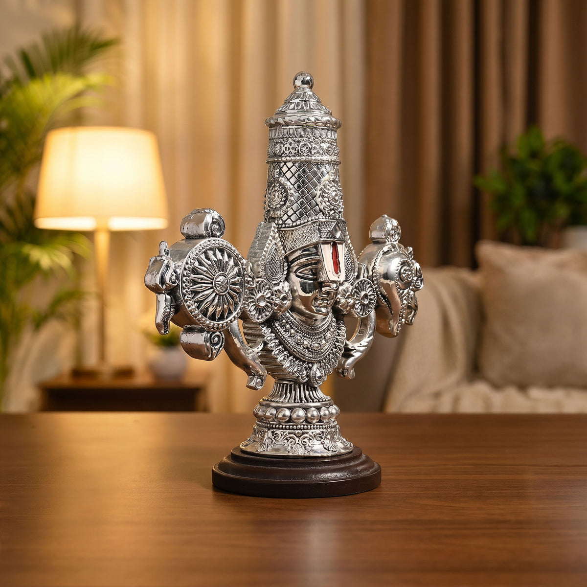 999 Silver Plated Tirupati Balaji Idol