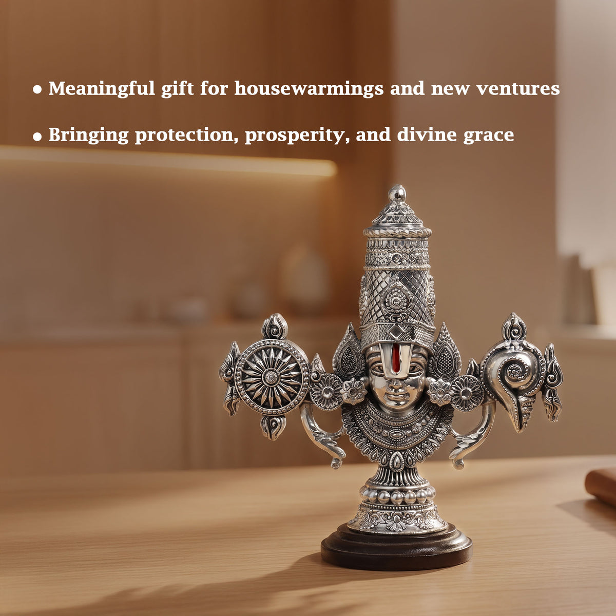 999 Silver Plated Tirupati Balaji Idol