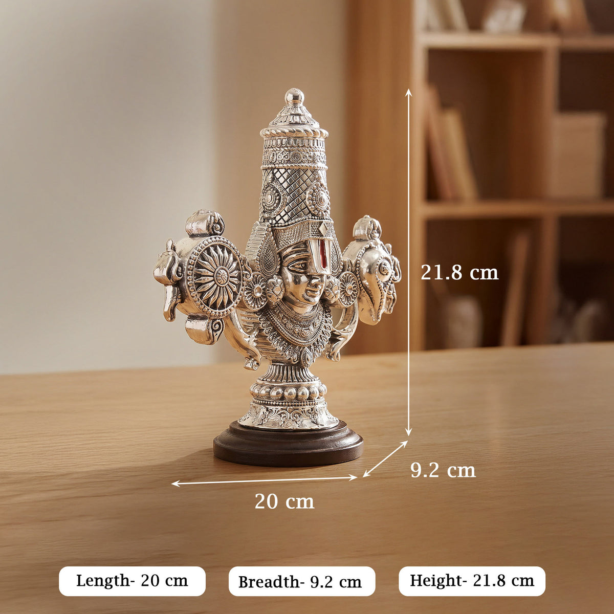 999 Silver Plated Tirupati Balaji Idol