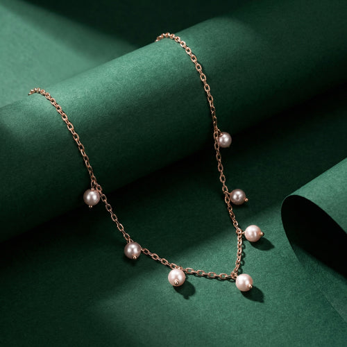 Rose Gold Pearl Necklace
