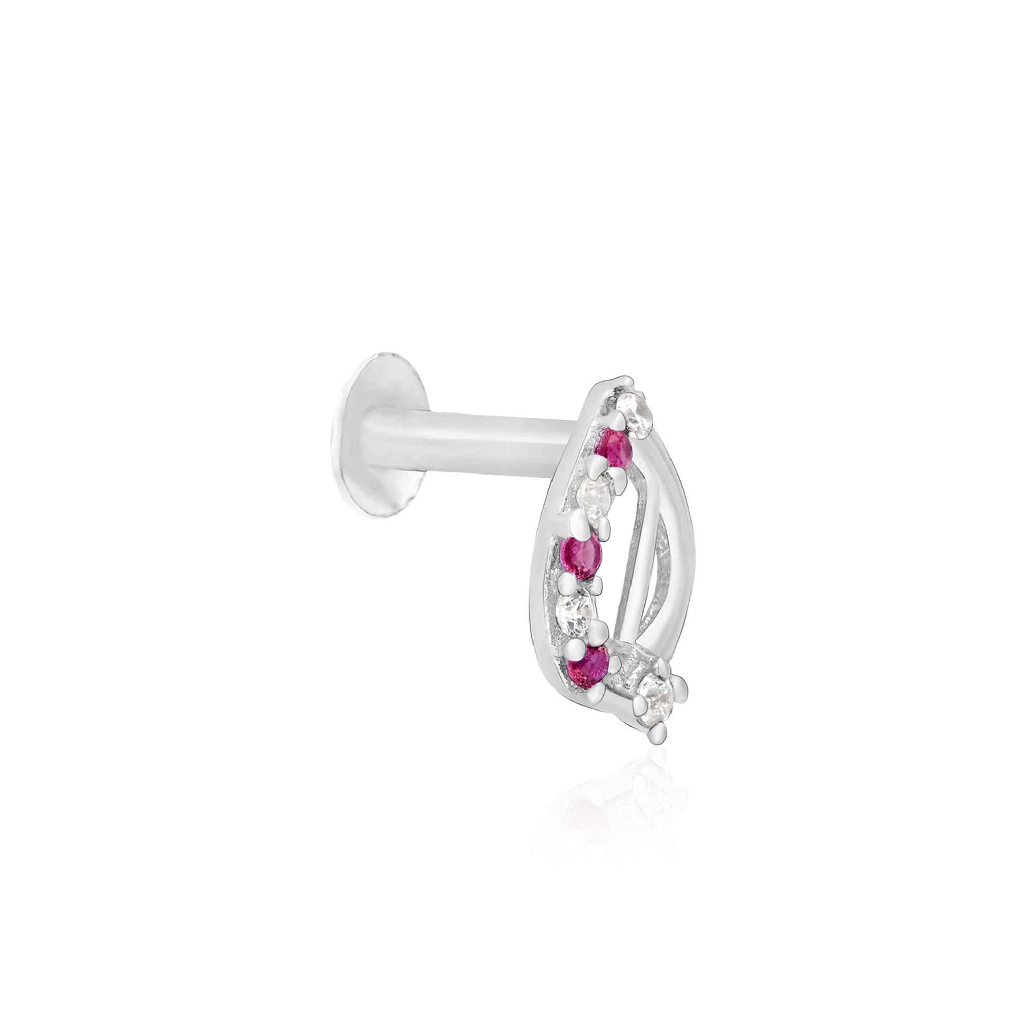 Leaf Arc Silver Nose Pin