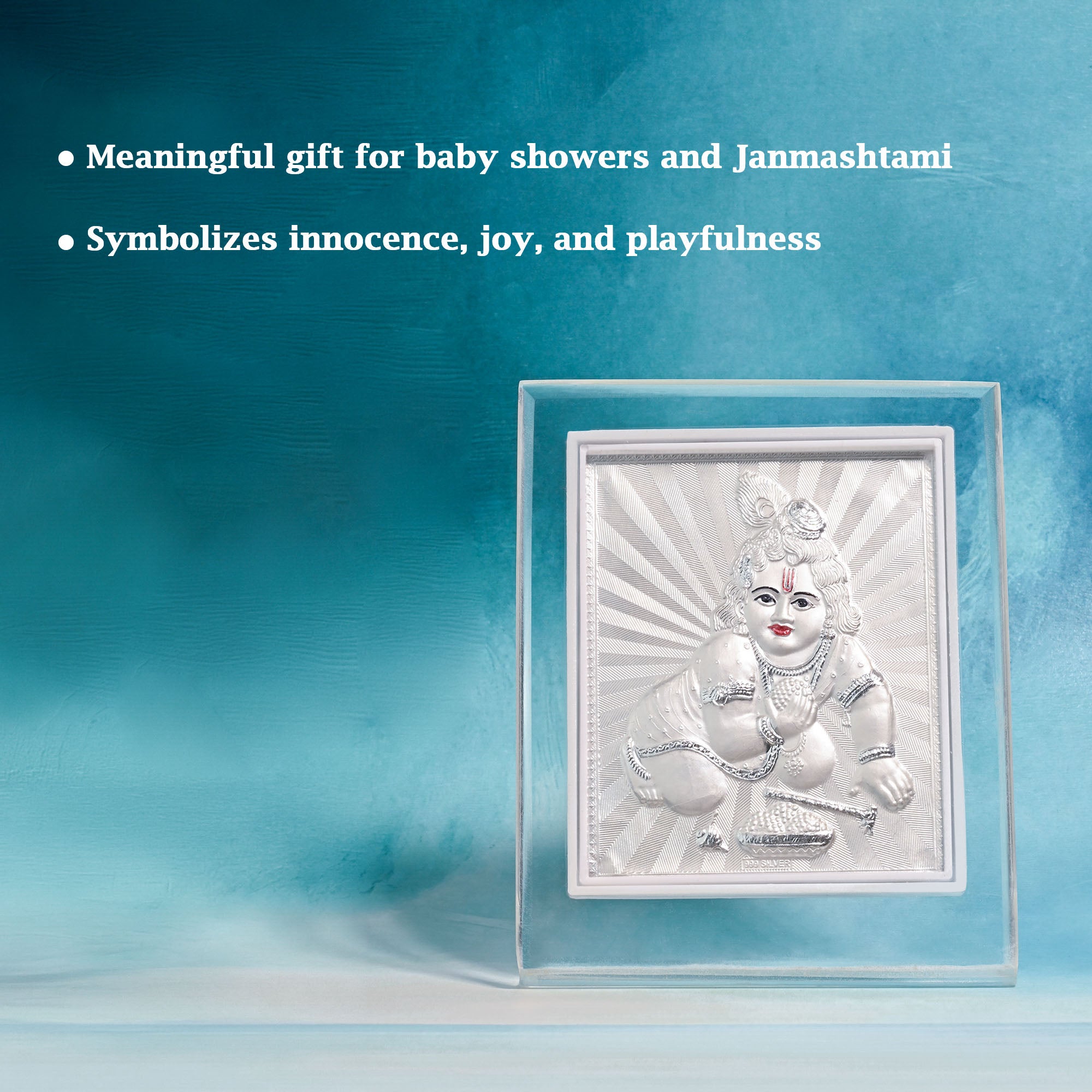 999 Silver Laddu Gopal Frame