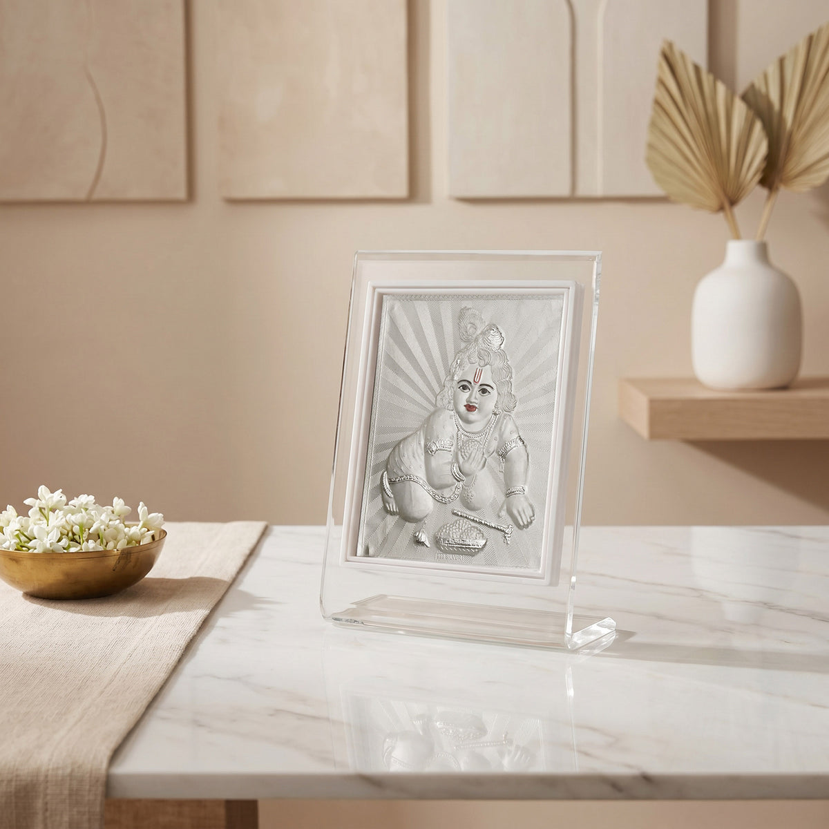 999 Silver Laddu Gopal Frame